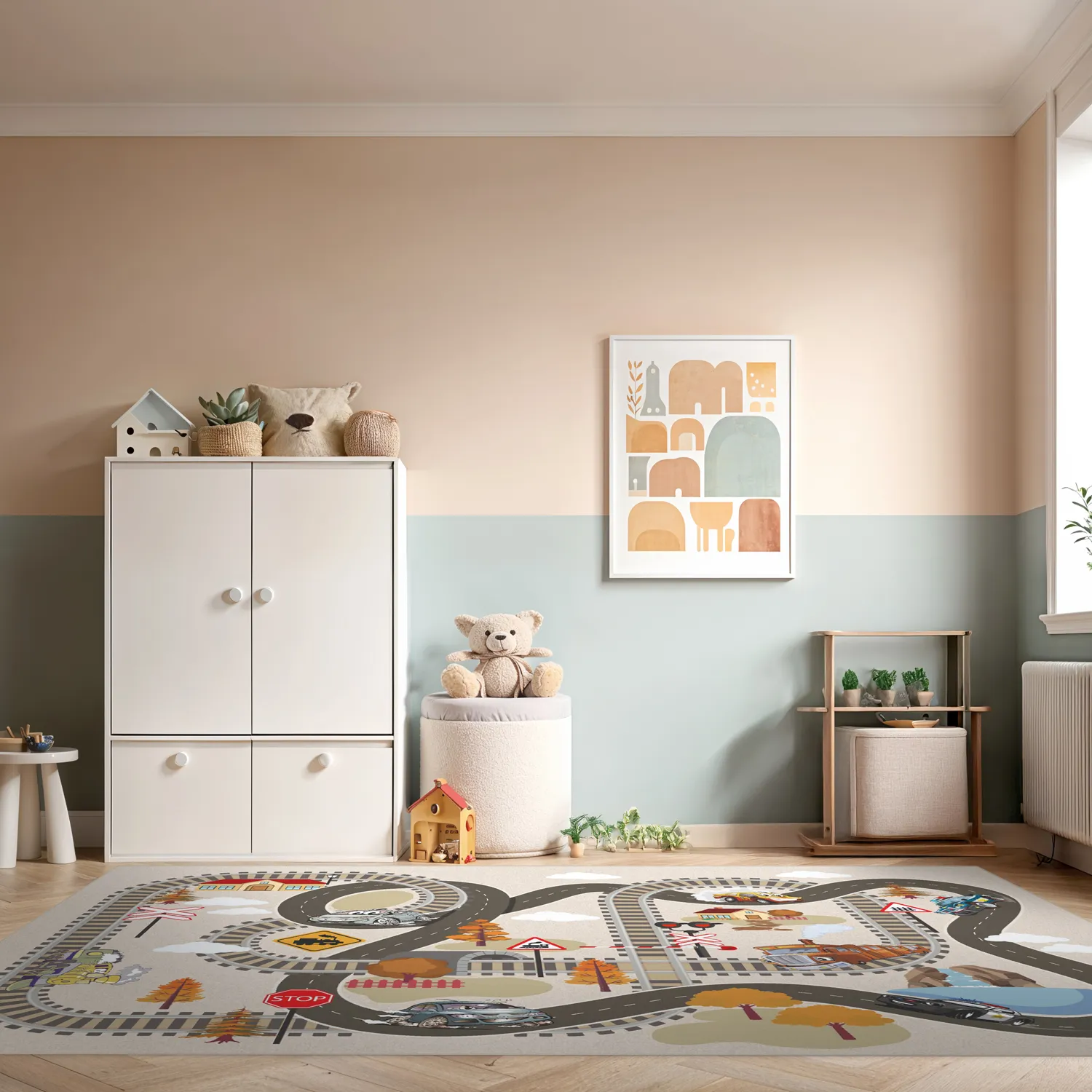 Detský koberec - Jesenné mesto