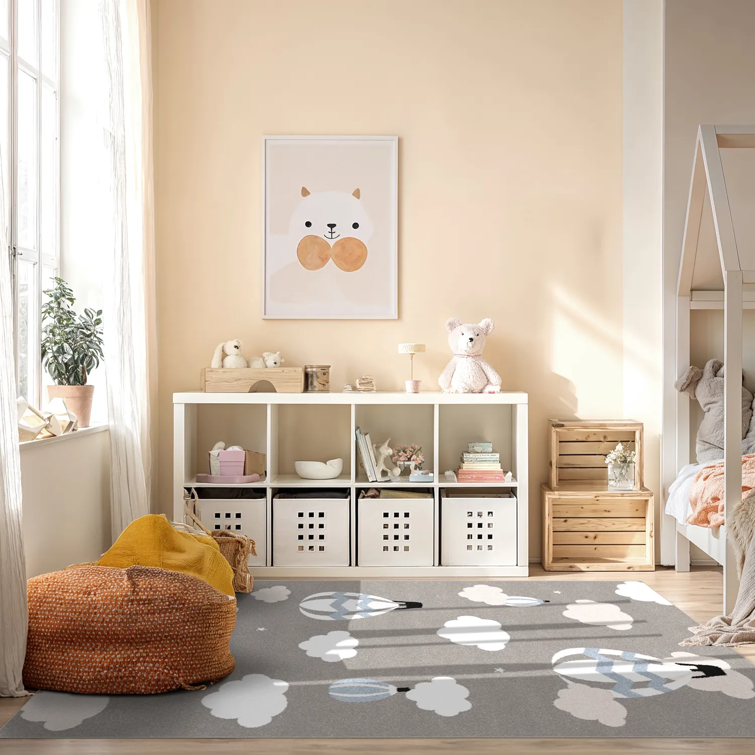 Detský koberec - Balloons (modrý)