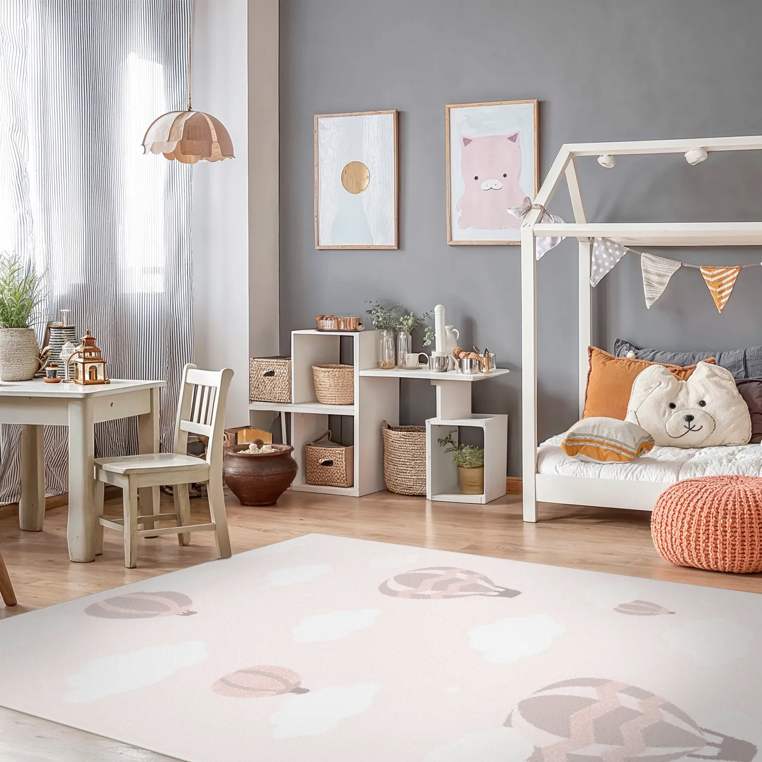 Detský koberec - Balóny (ružový)