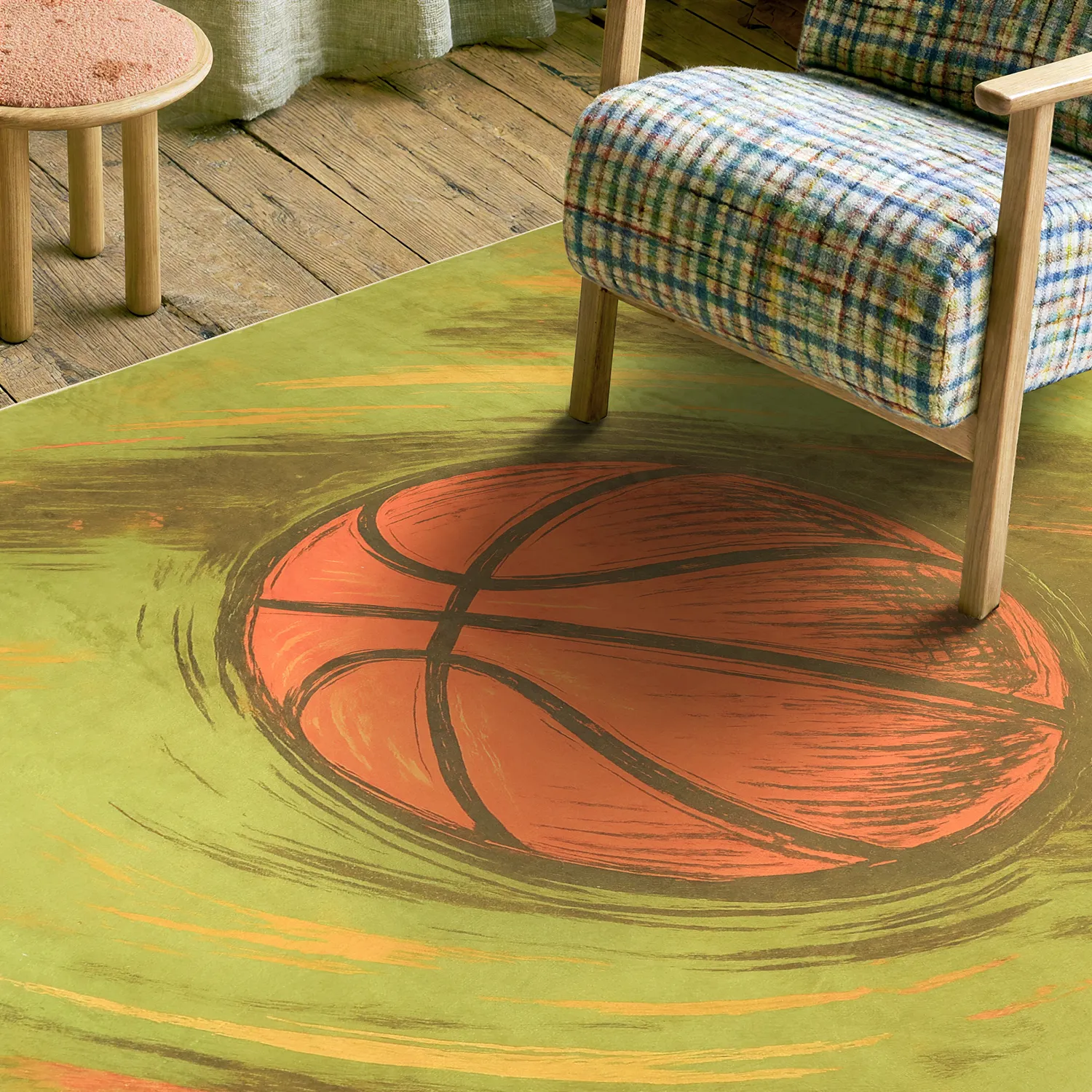 Detský koberec - Basketball (zelená)