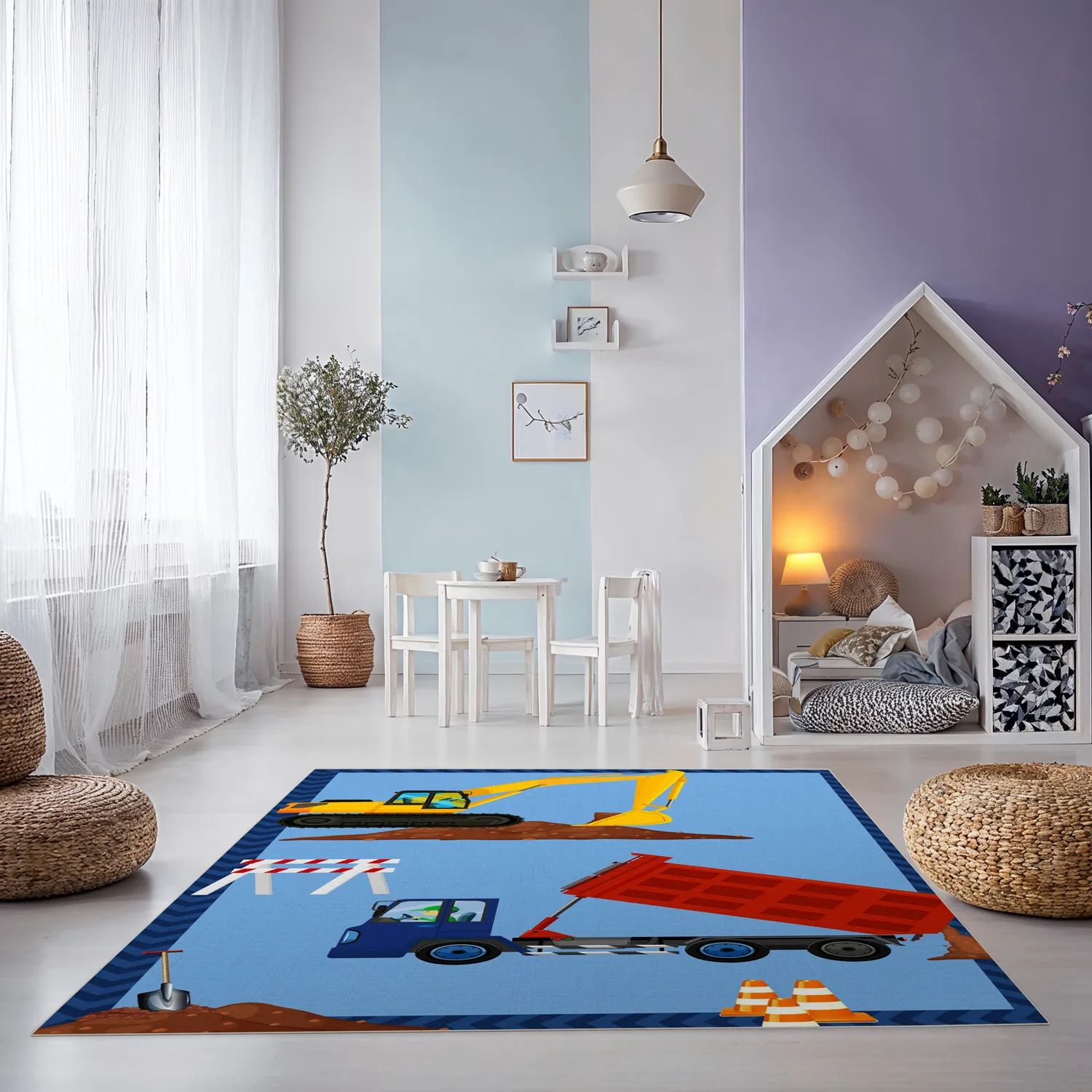 Detský koberec - Stavenisko