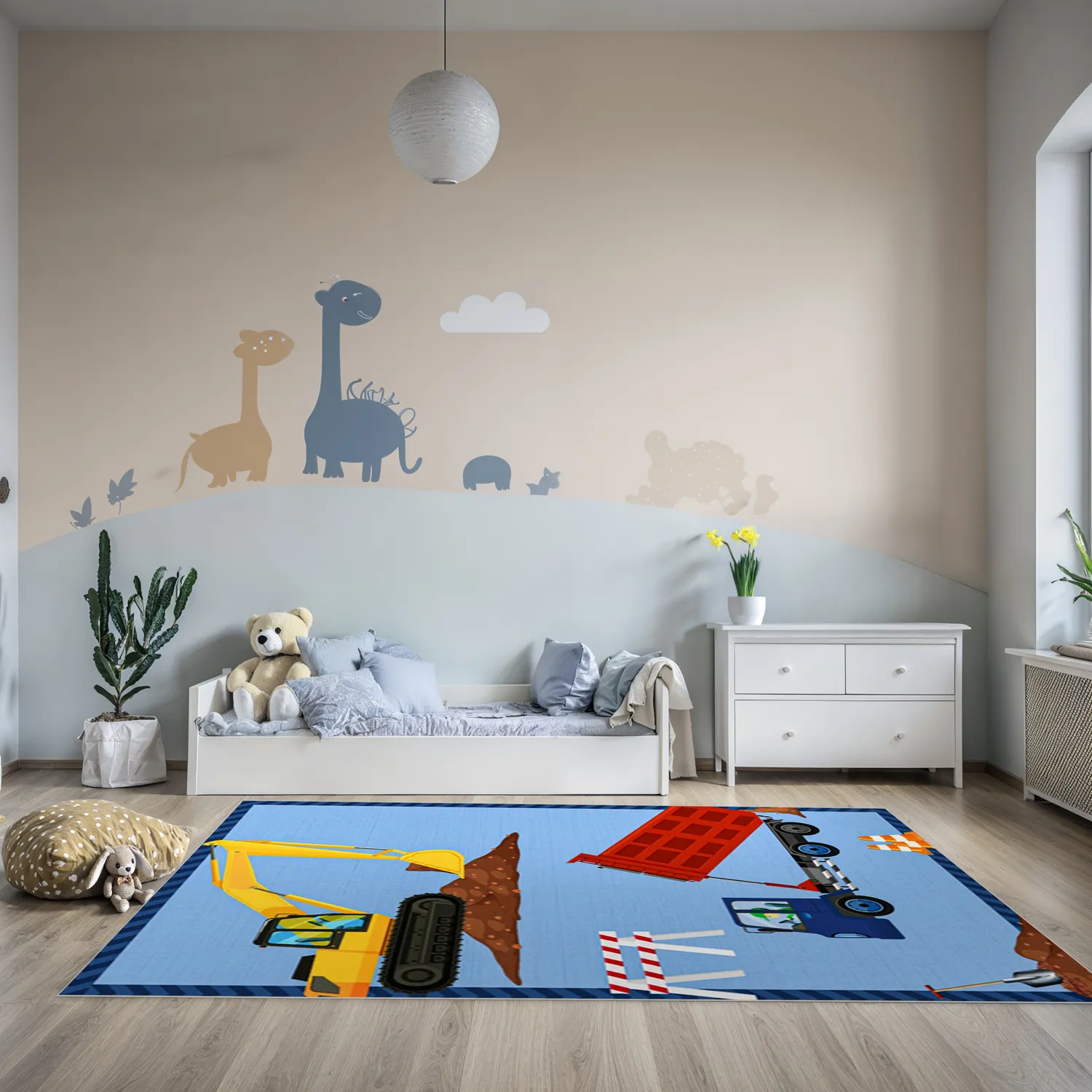 Detský koberec - Stavenisko