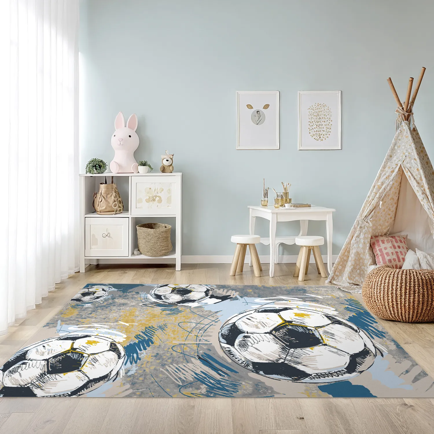 Detský koberec - Cartoon Footballs (multi)