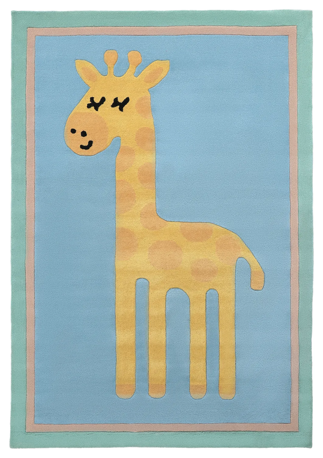 Detský koberec - Giraffe Hand Tufted Wool Premium (svetlomodrá/multi)