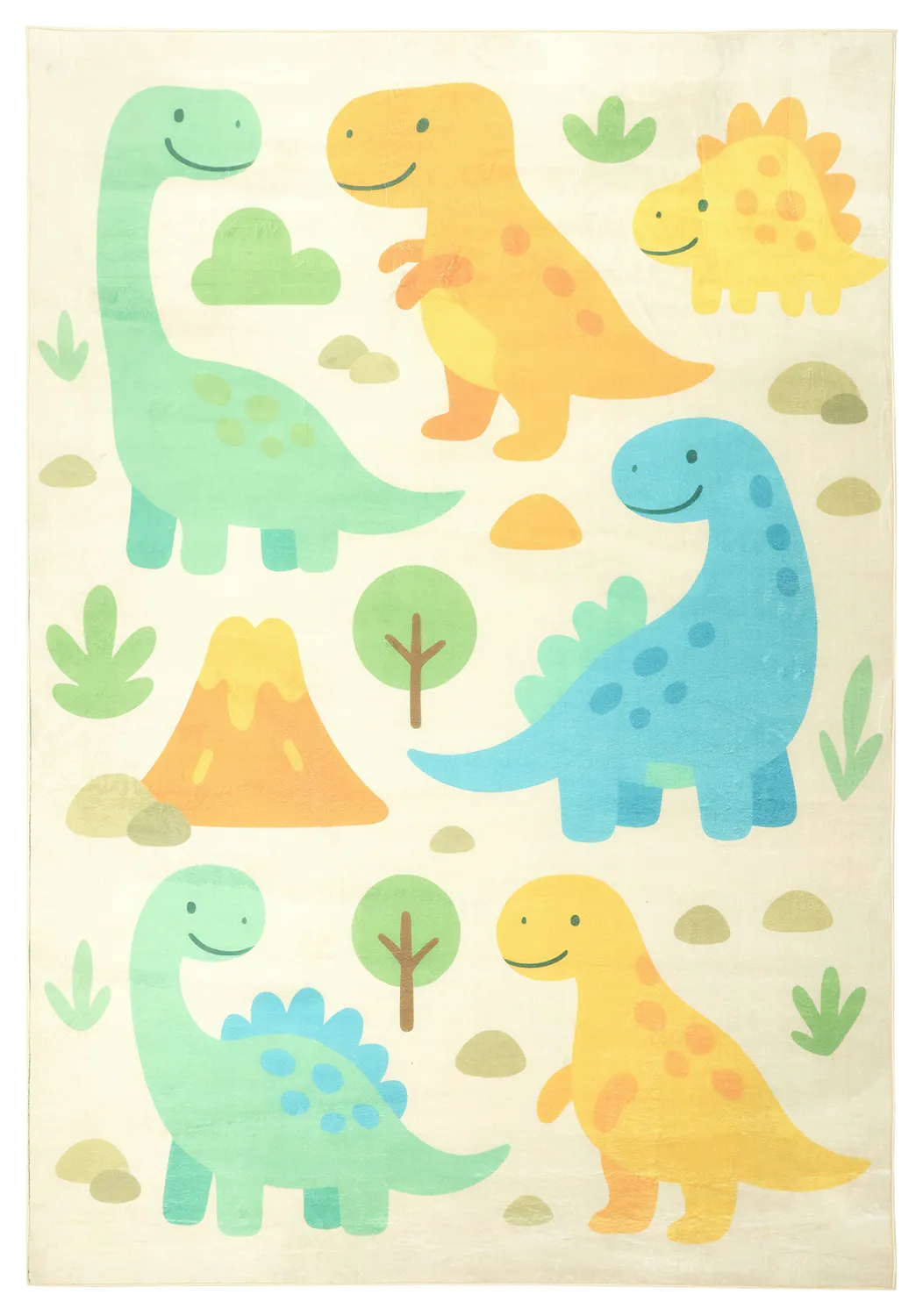 Detský koberec - Happy Dinos (krémová/multi)