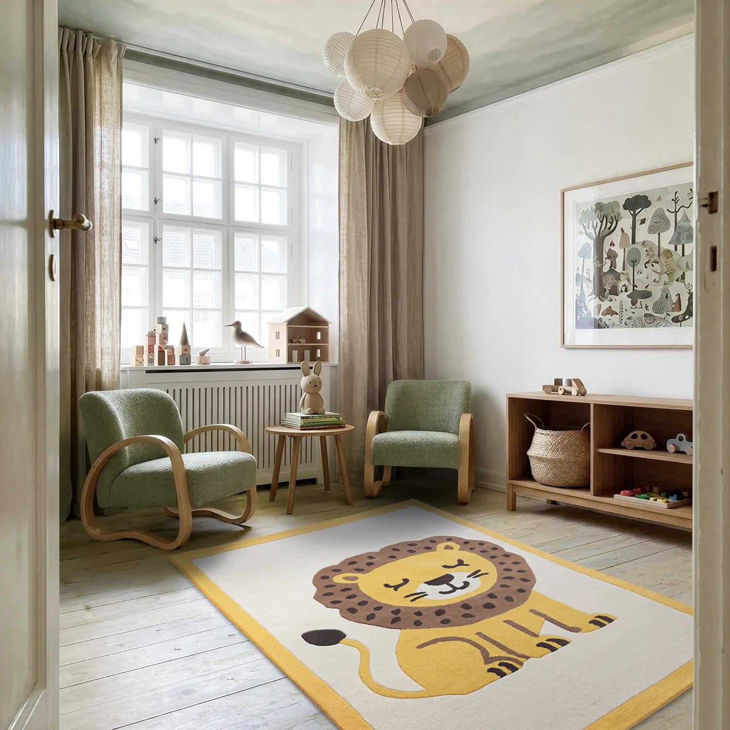 Detský koberec - Lion Hand Tufted Wool Premium (béžová/multi)