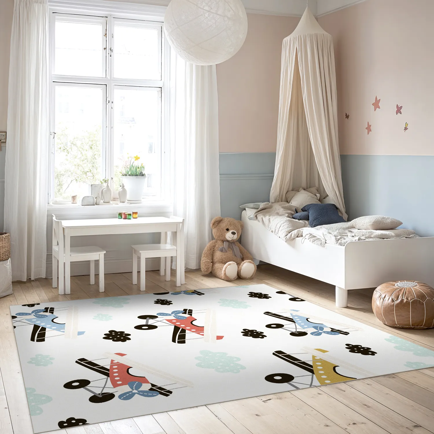 Detský koberec - Cestovanie lietadlom (multi)