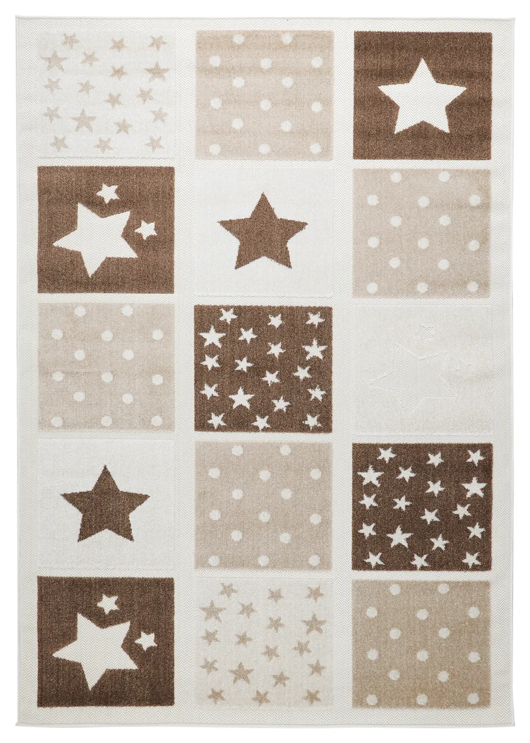 Detský koberec - Star Grid (krémová/hnedá)