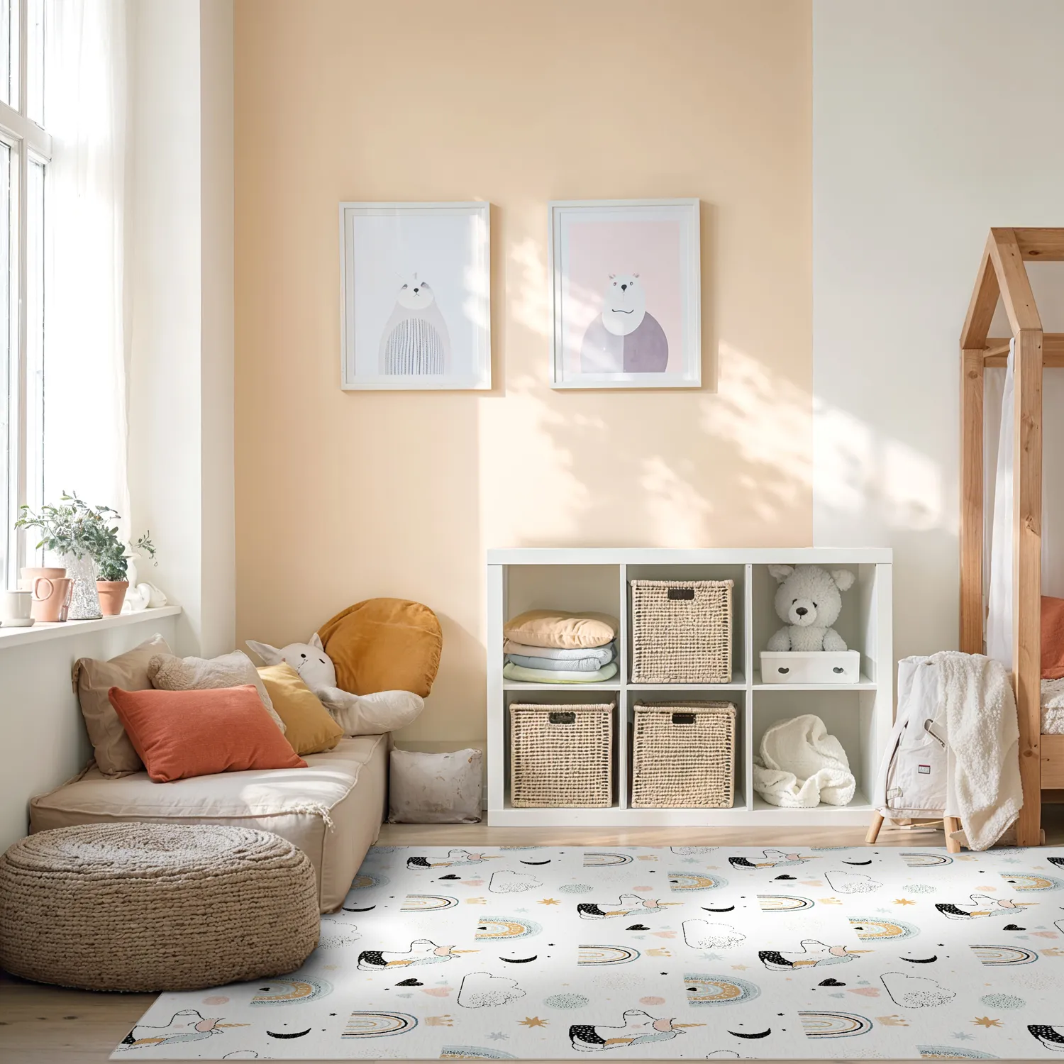 Detský koberec - Unicorn Rainbow (ružový)