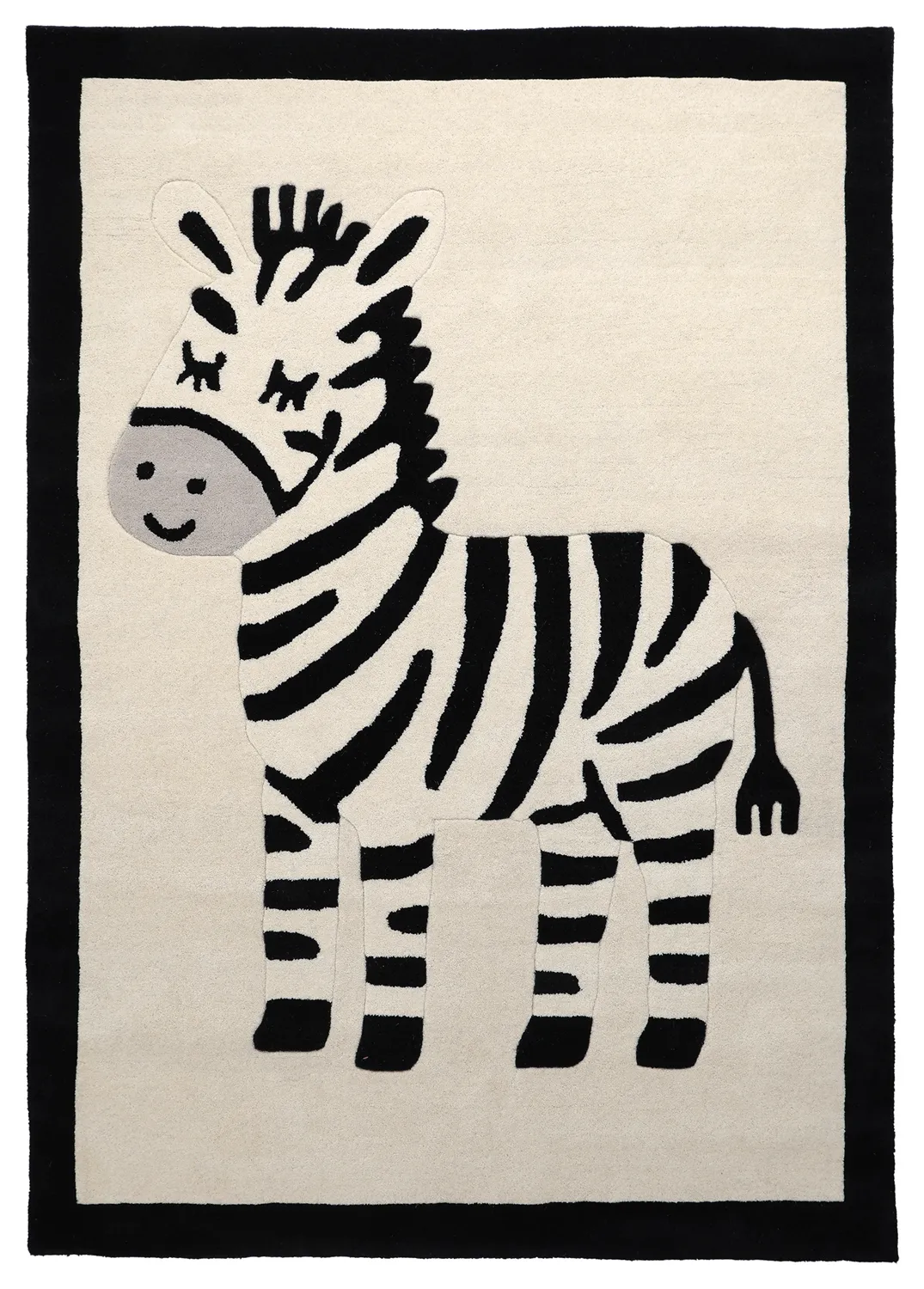 Detský koberec - Zebra Hand Tufted Wool Premium (béžová/čierna)