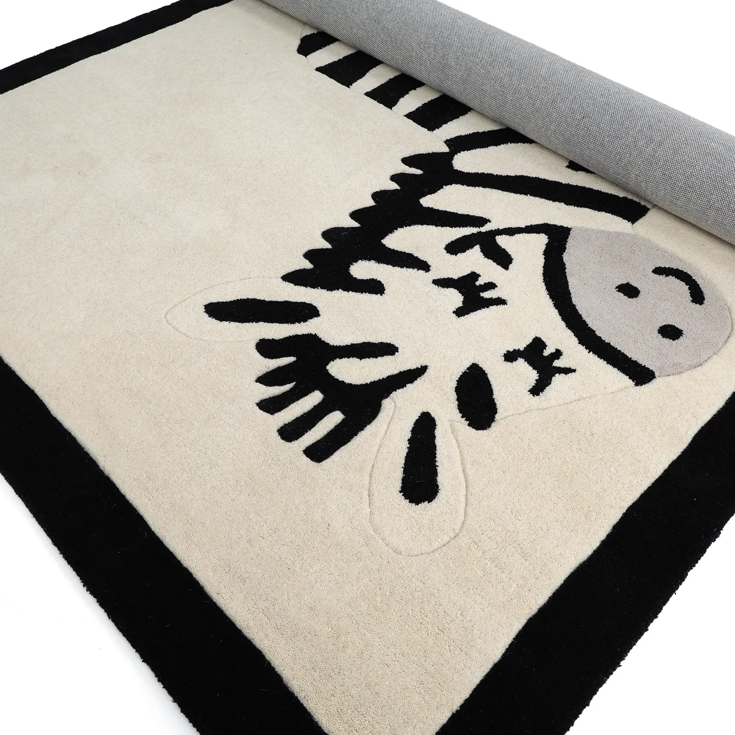 Detský koberec - Zebra Hand Tufted Wool Premium (béžová/čierna)