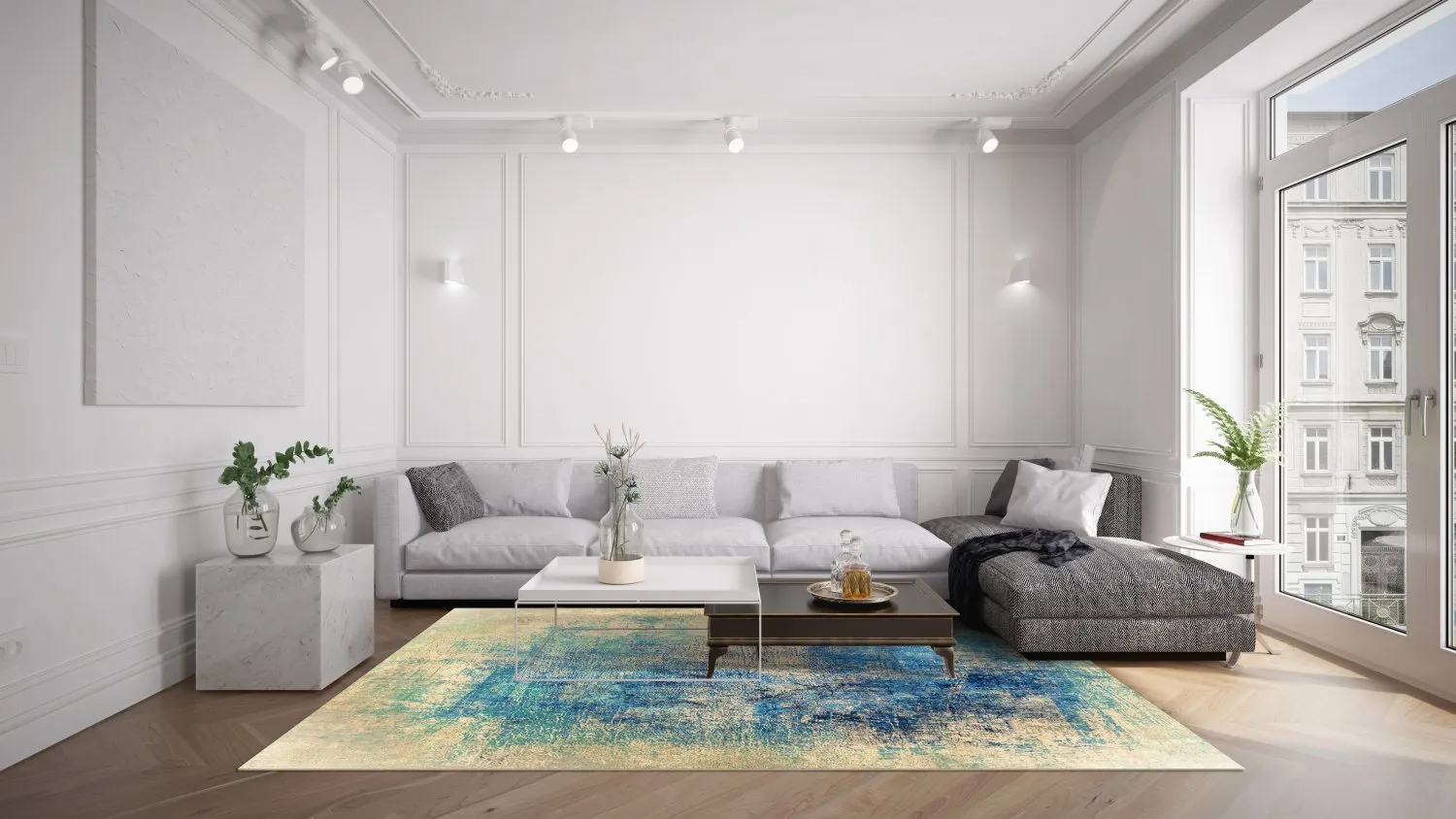 Koberec Wilton - Sierra (modrý)