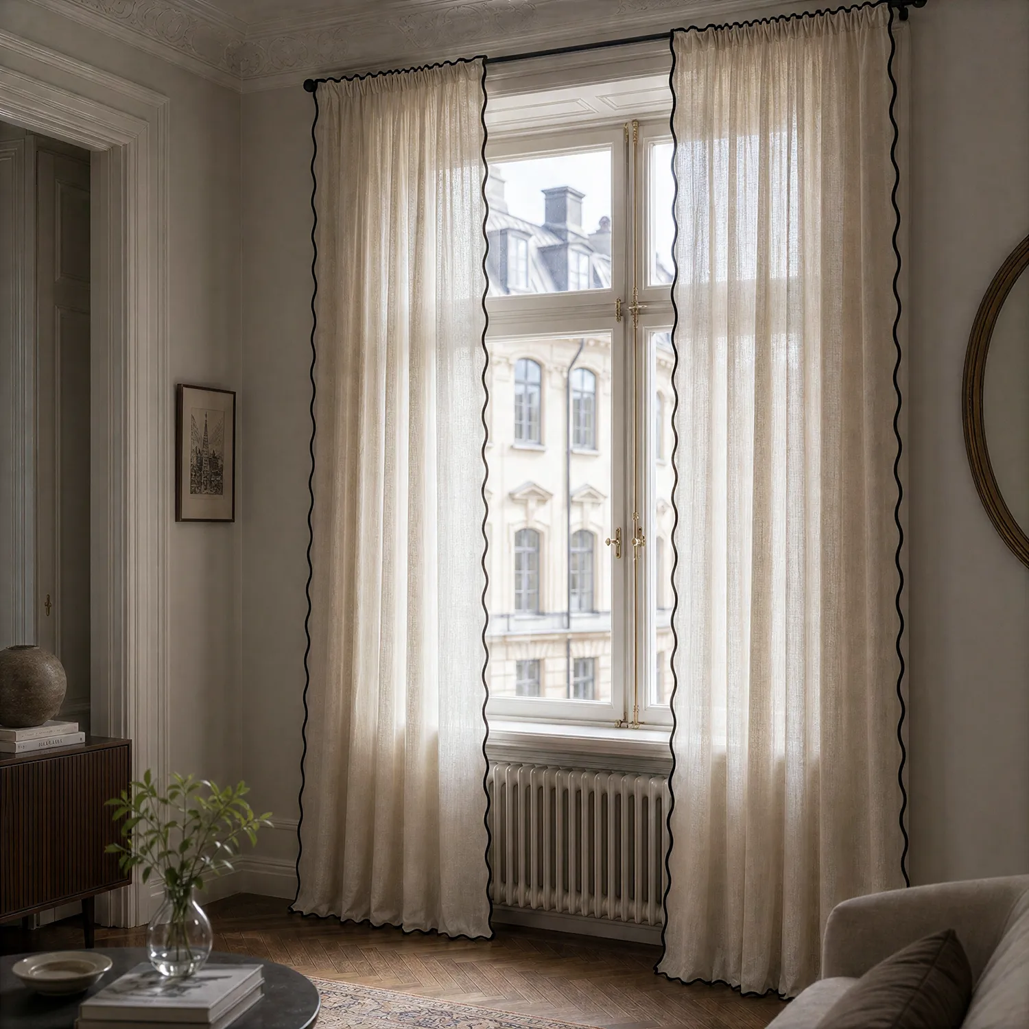 Gardiner 2-Pack - Bomullsgardin Yrsa (ljusbeige)