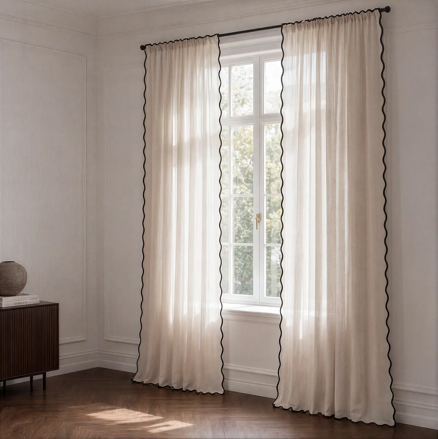 Gardiner 2-Pack - Bomullsgardin Yrsa (ljusbeige)