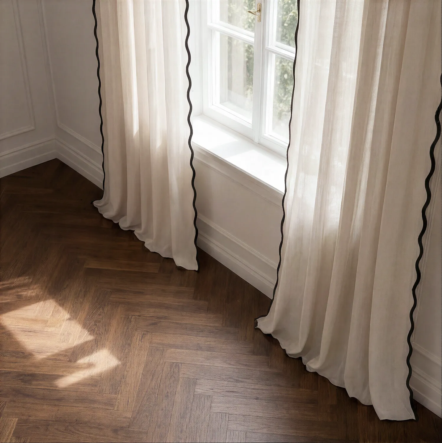 Gardiner 2-Pack - Bomullsgardin Yrsa (ljusbeige)