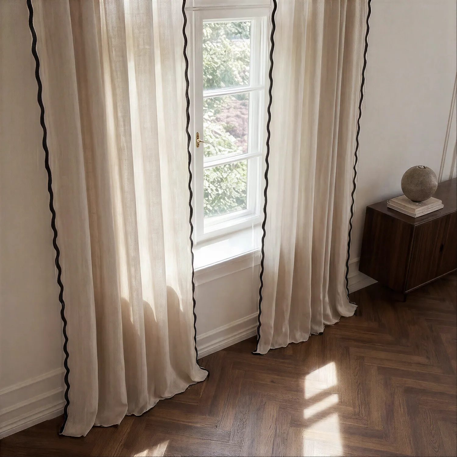 Gardiner 2-Pack - Bomullsgardin Yrsa (ljusbeige)