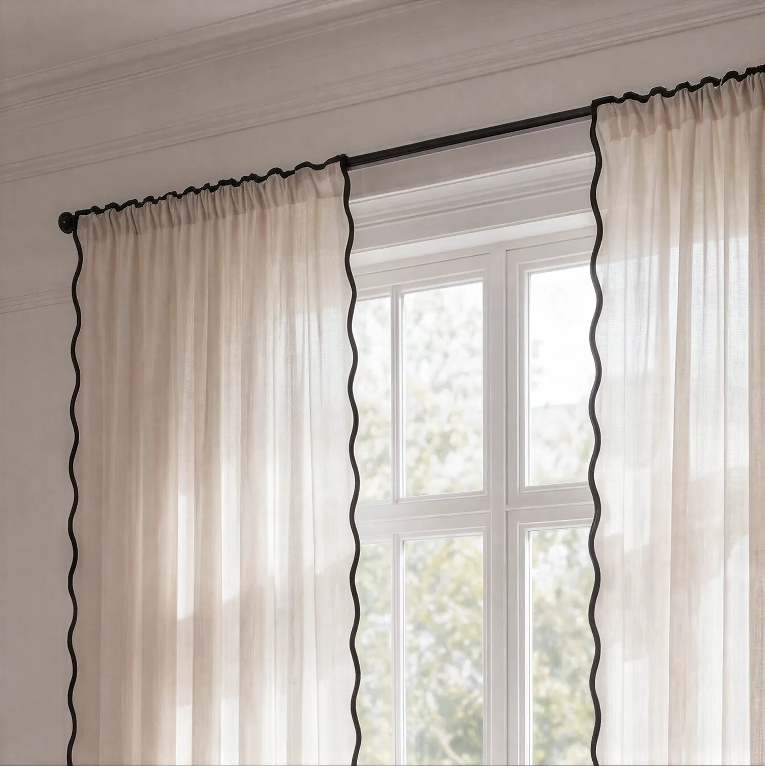 Gardiner 2-Pack - Bomullsgardin Yrsa (ljusbeige)