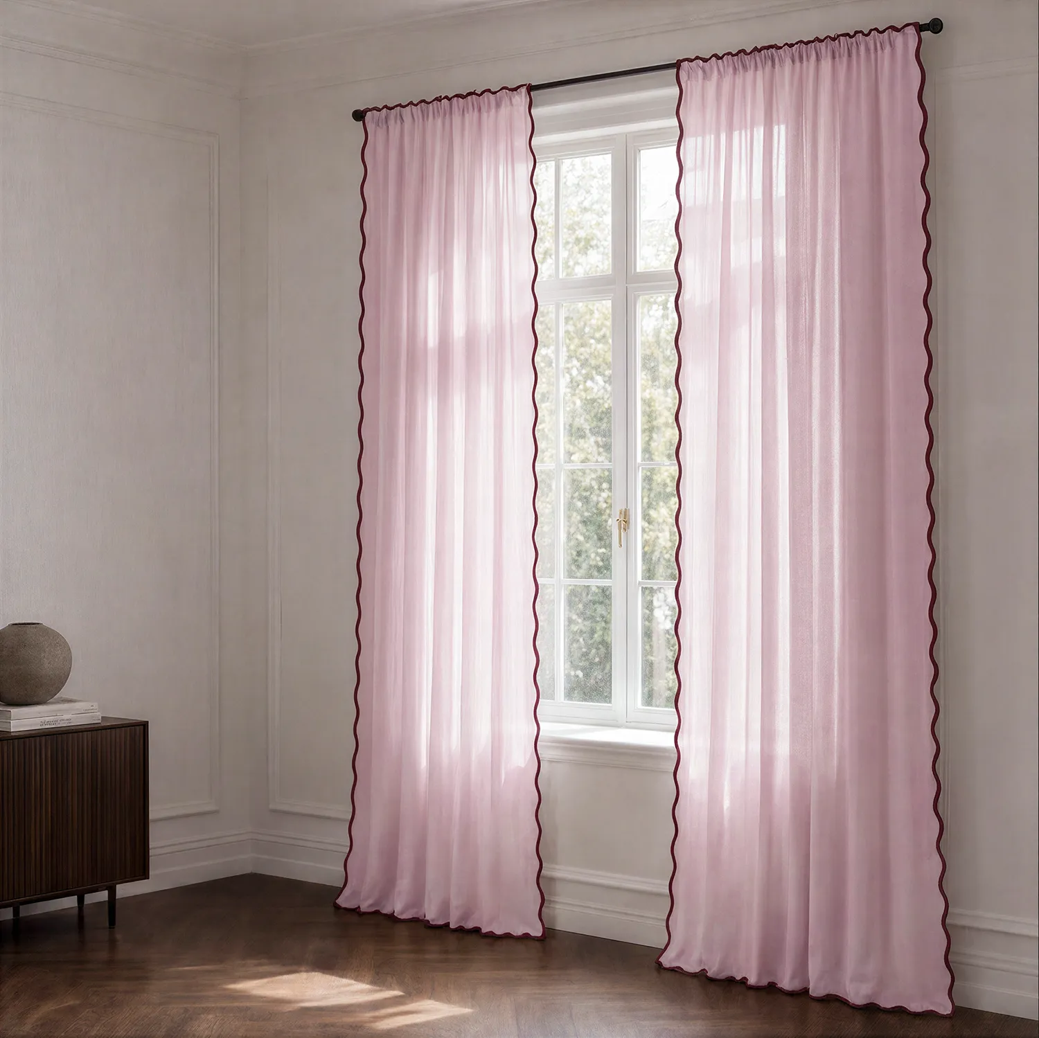 Gardiner 2-Pack - Bomullsgardin Yrsa (rosa)