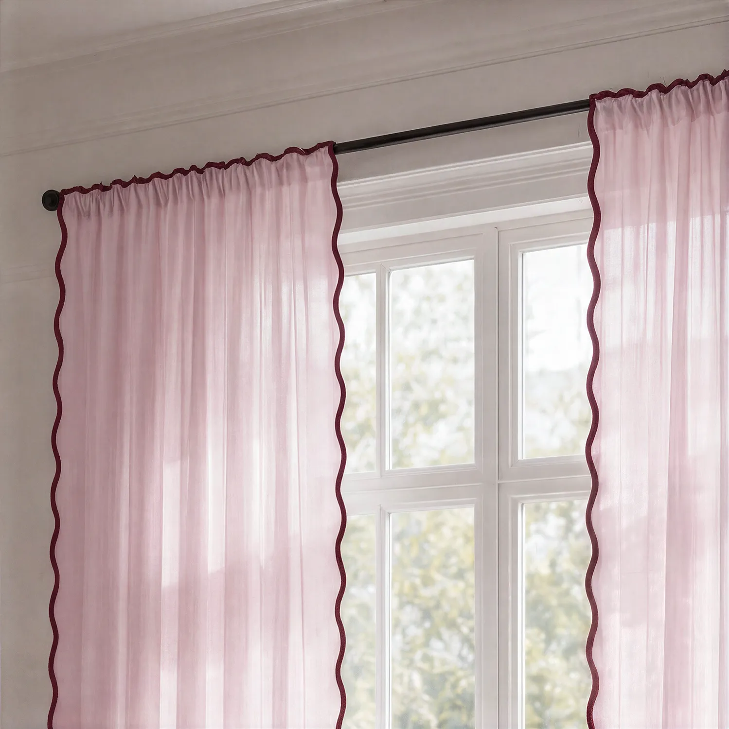 Gardiner 2-Pack - Bomullsgardin Yrsa (rosa)