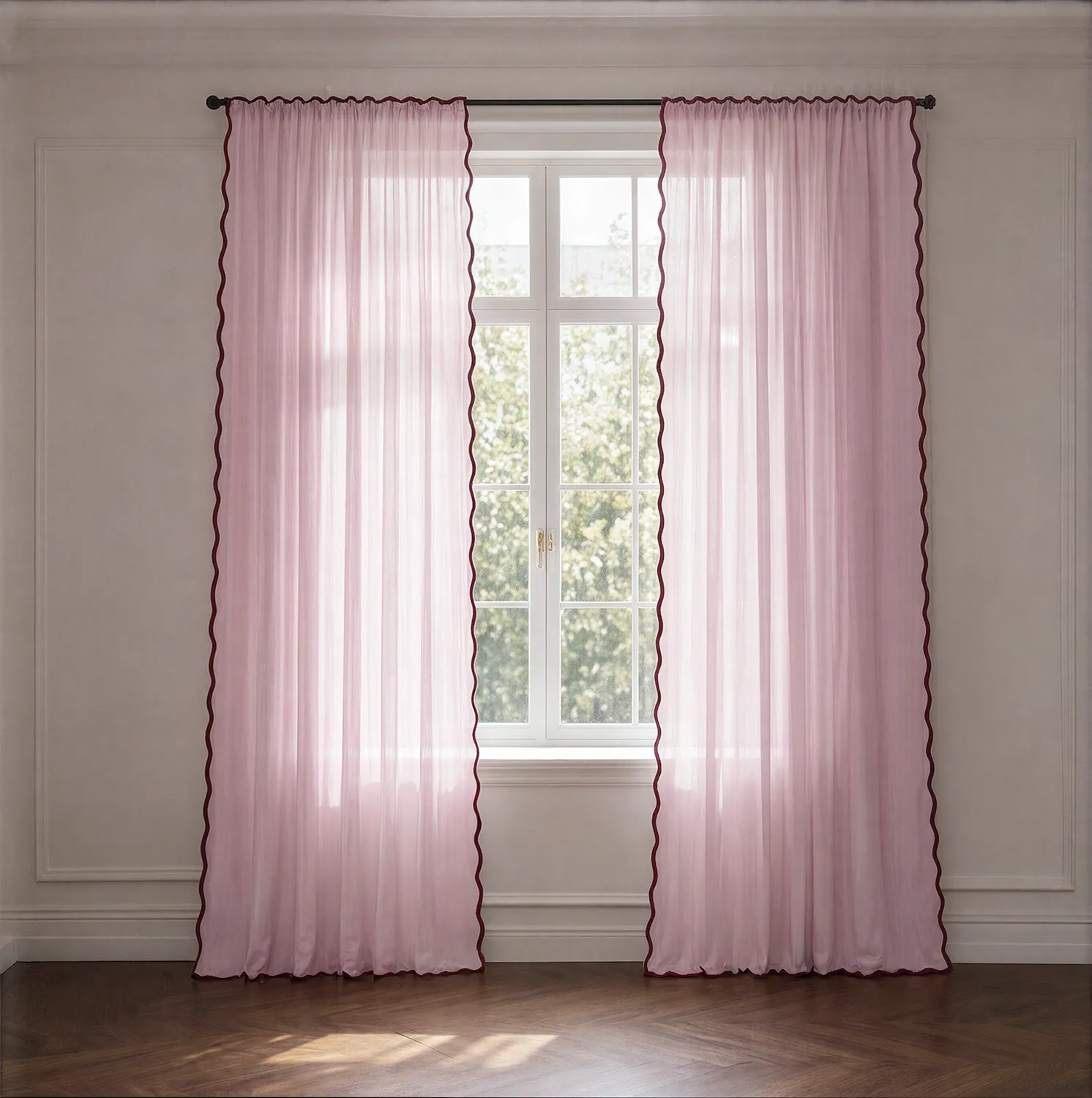 Gardiner 2-Pack - Bomullsgardin Yrsa (rosa)