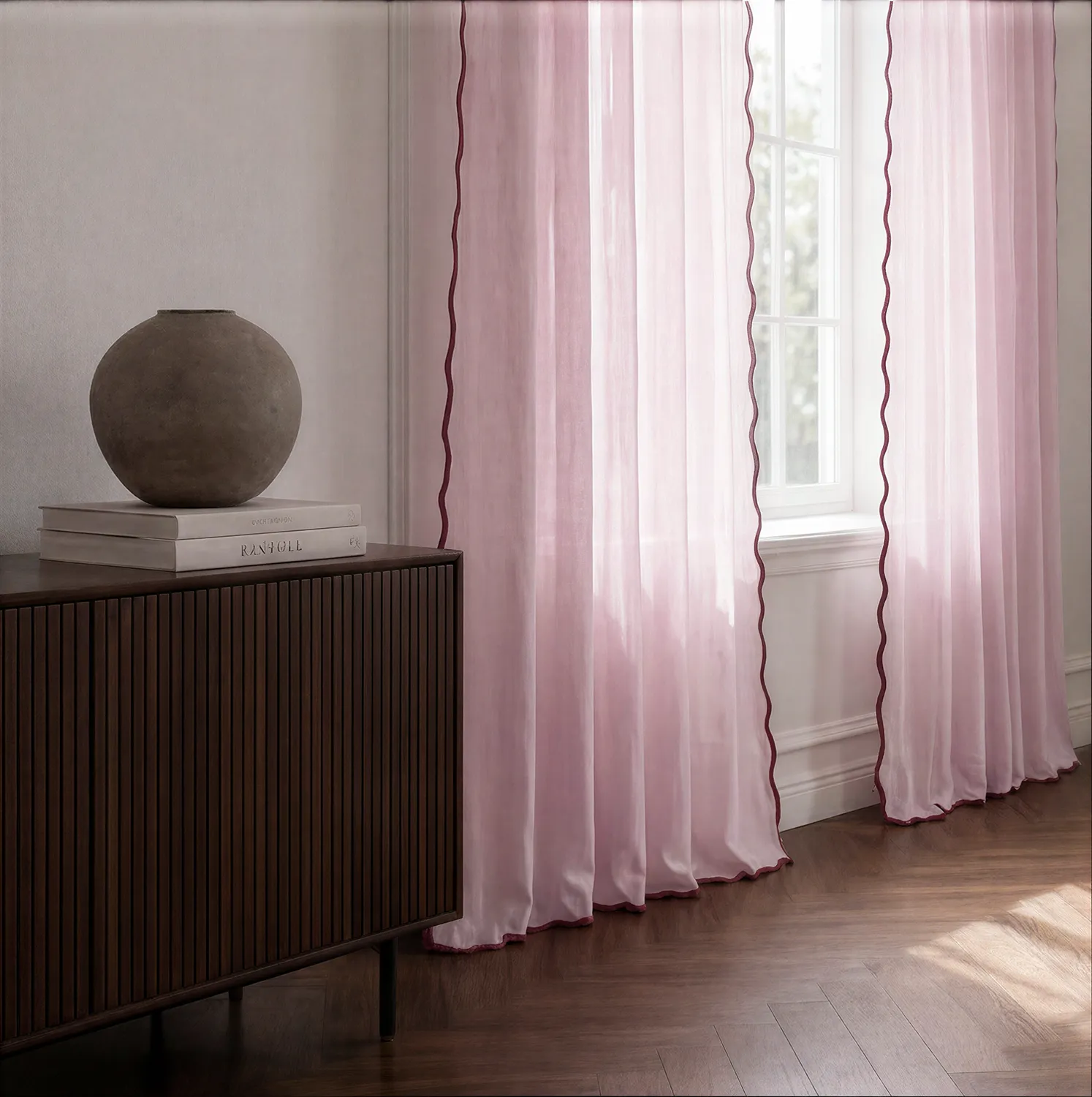 Gardiner 2-Pack - Bomullsgardin Yrsa (rosa)