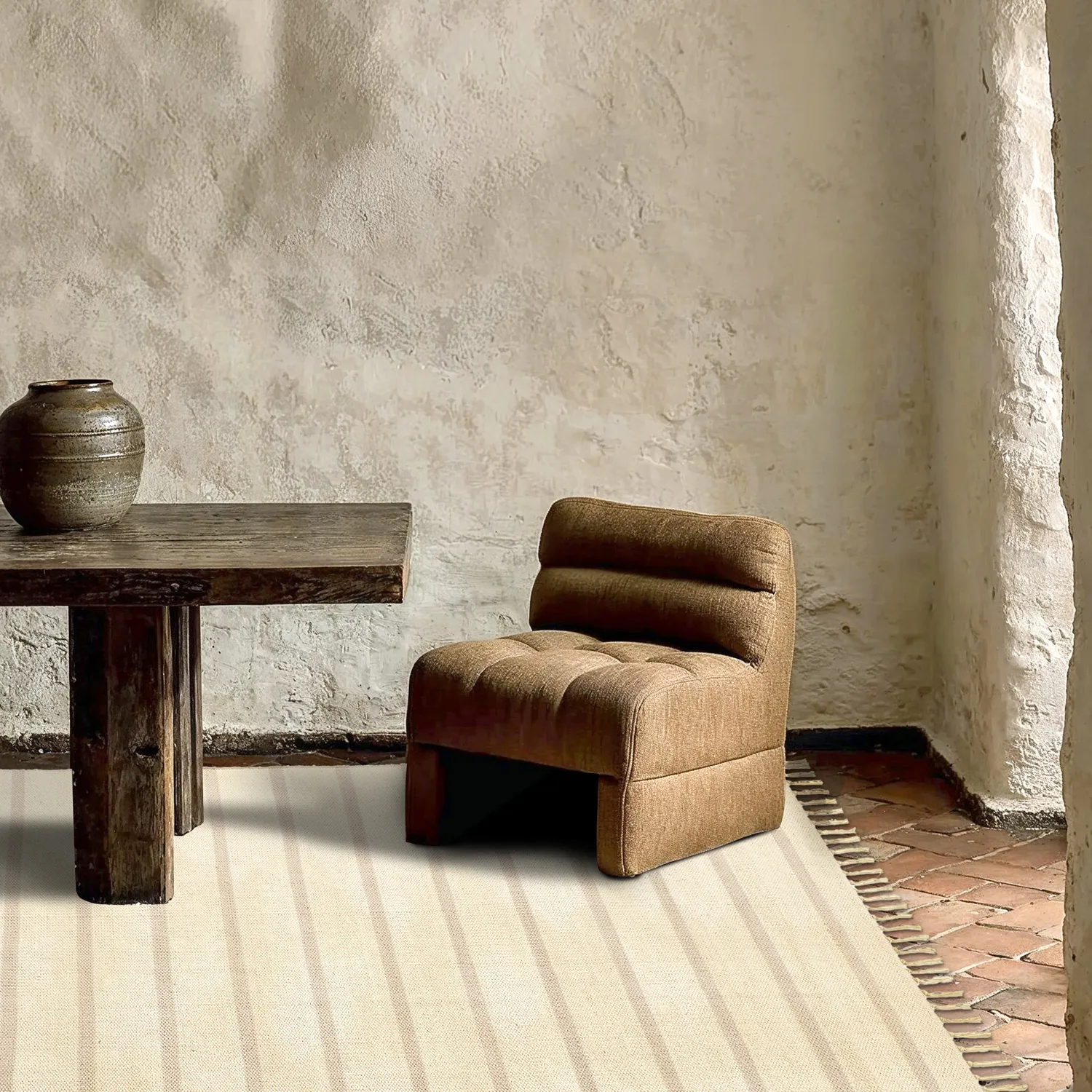 Bavlnený koberec - Helle (špinavá biela/sivá)