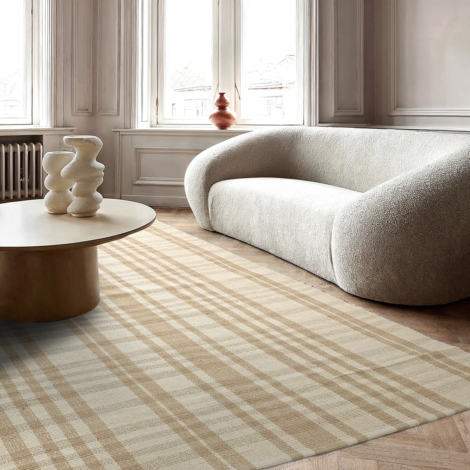 Bavlnený koberec - Husvik (béžový)