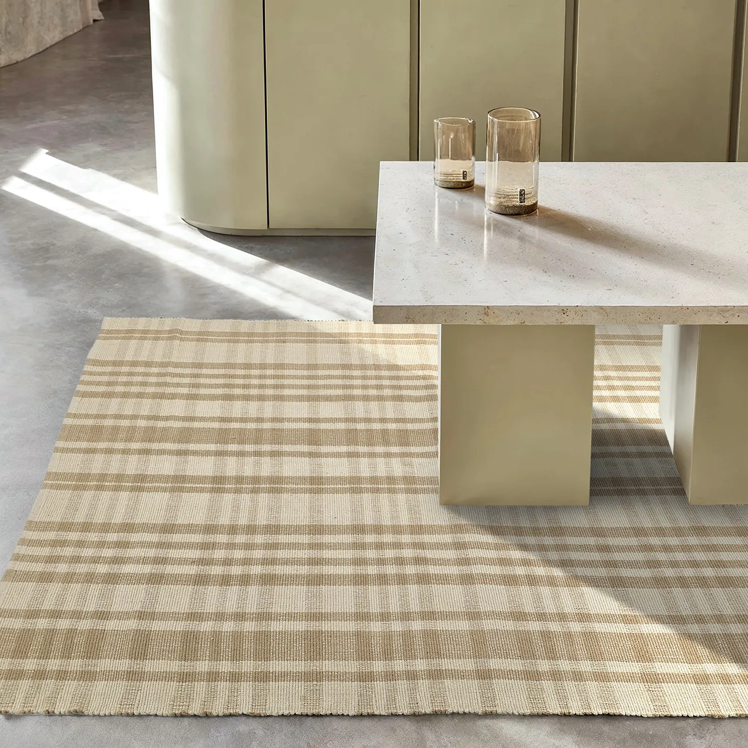 Bavlnený koberec - Husvik (béžový)