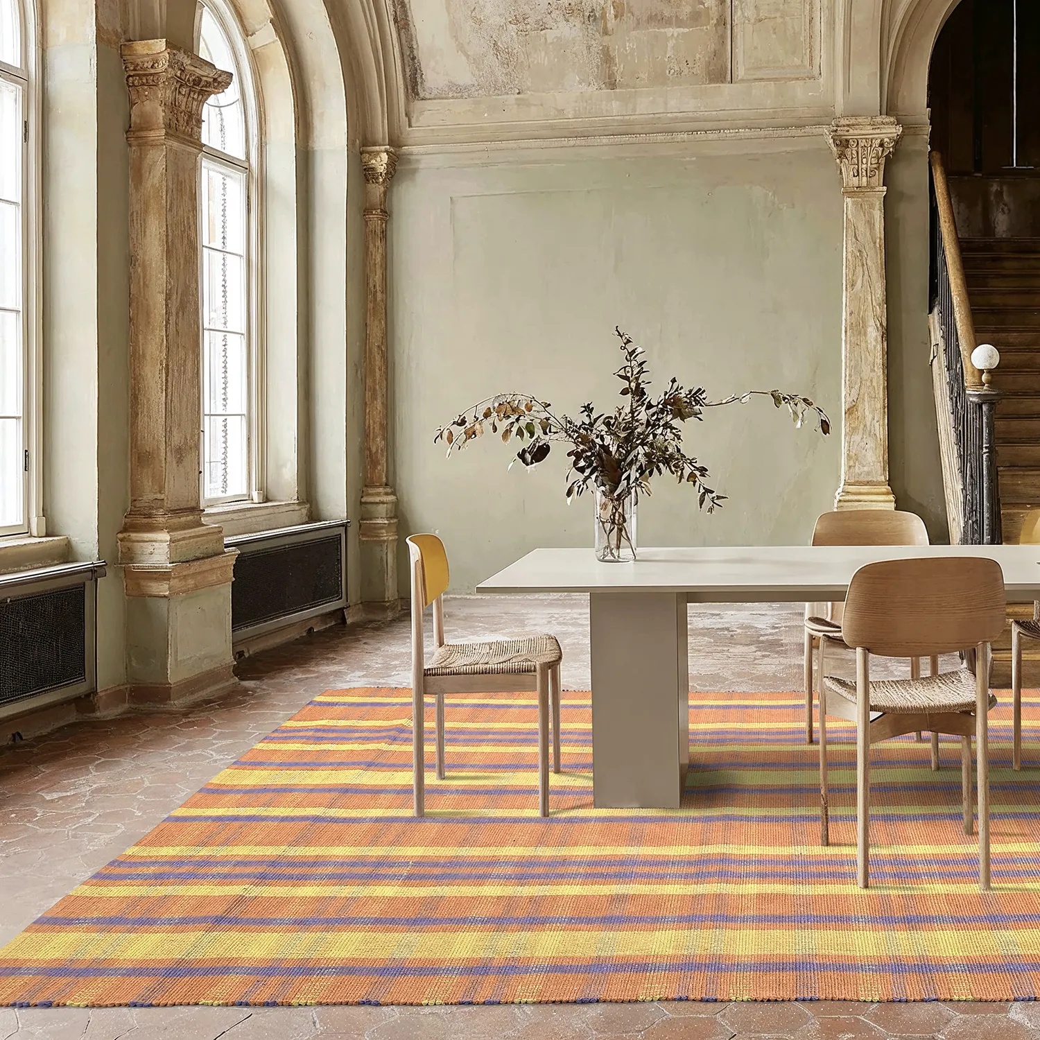 Bavlnený koberec - Husvik (koralový/multicolor)