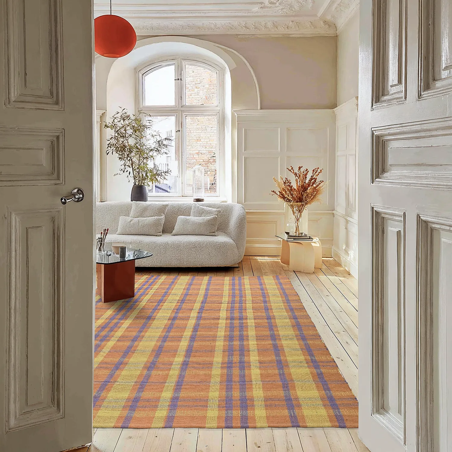 Bavlnený koberec - Husvik (koralový/multicolor)