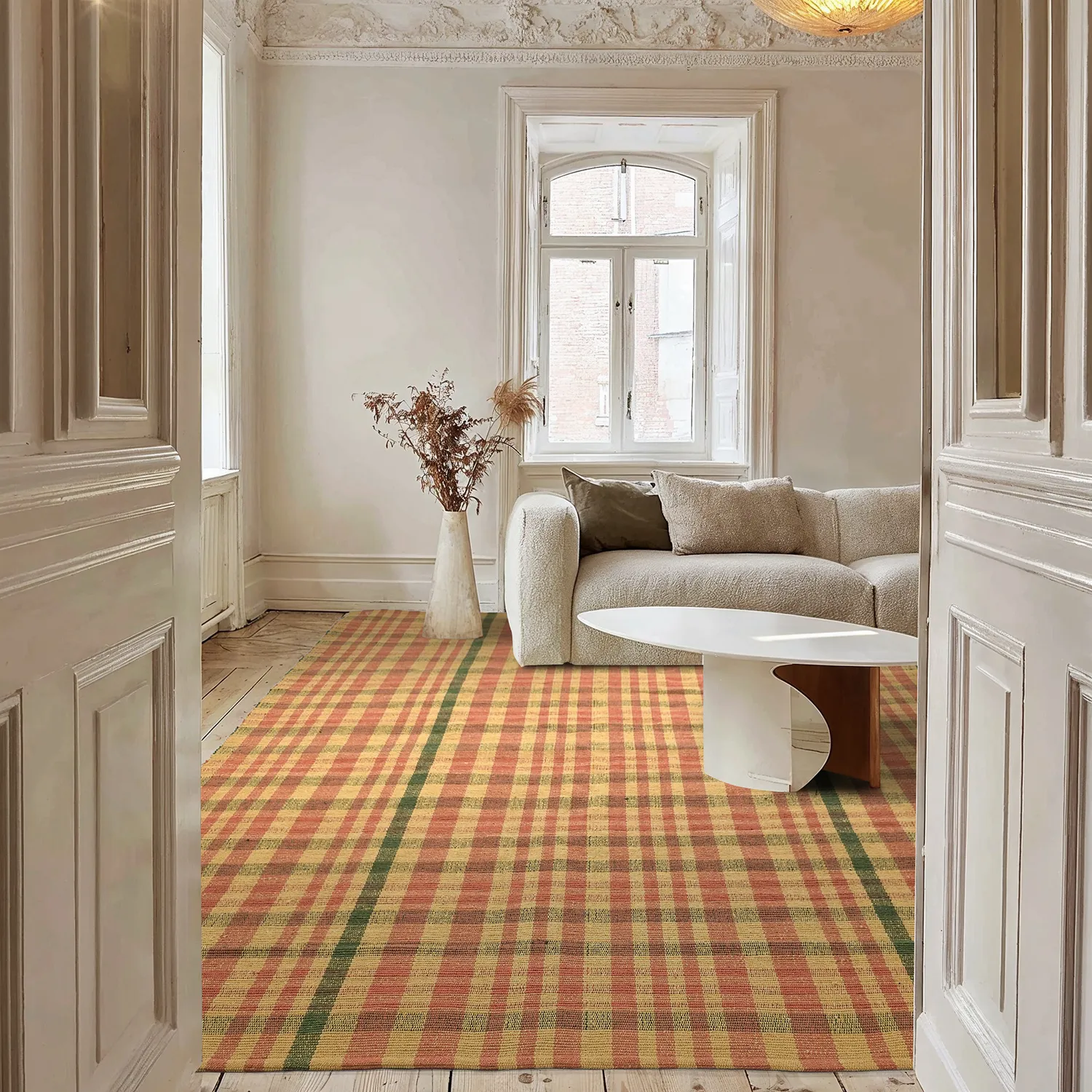 Bavlnený koberec - Husvik (horčicový/multicolor)