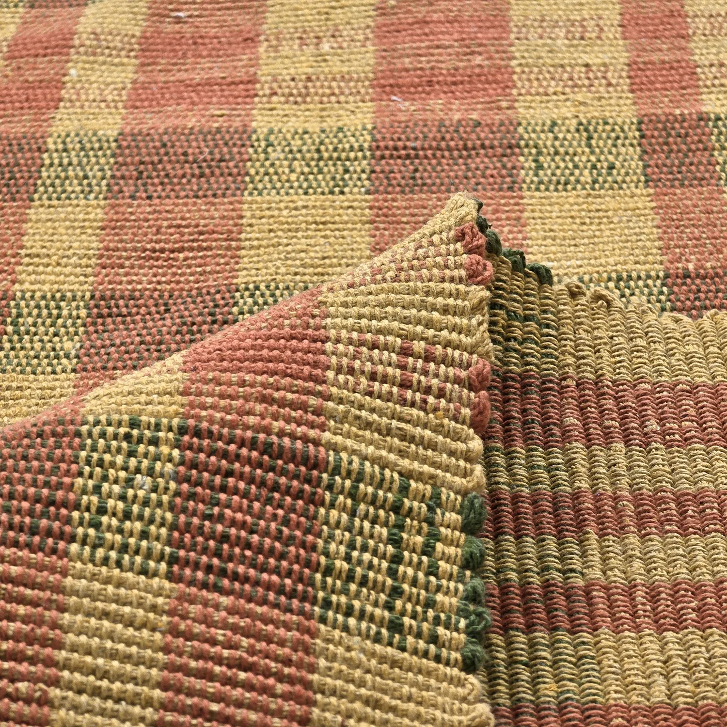 Bavlnený koberec - Husvik (horčicový/multicolor)