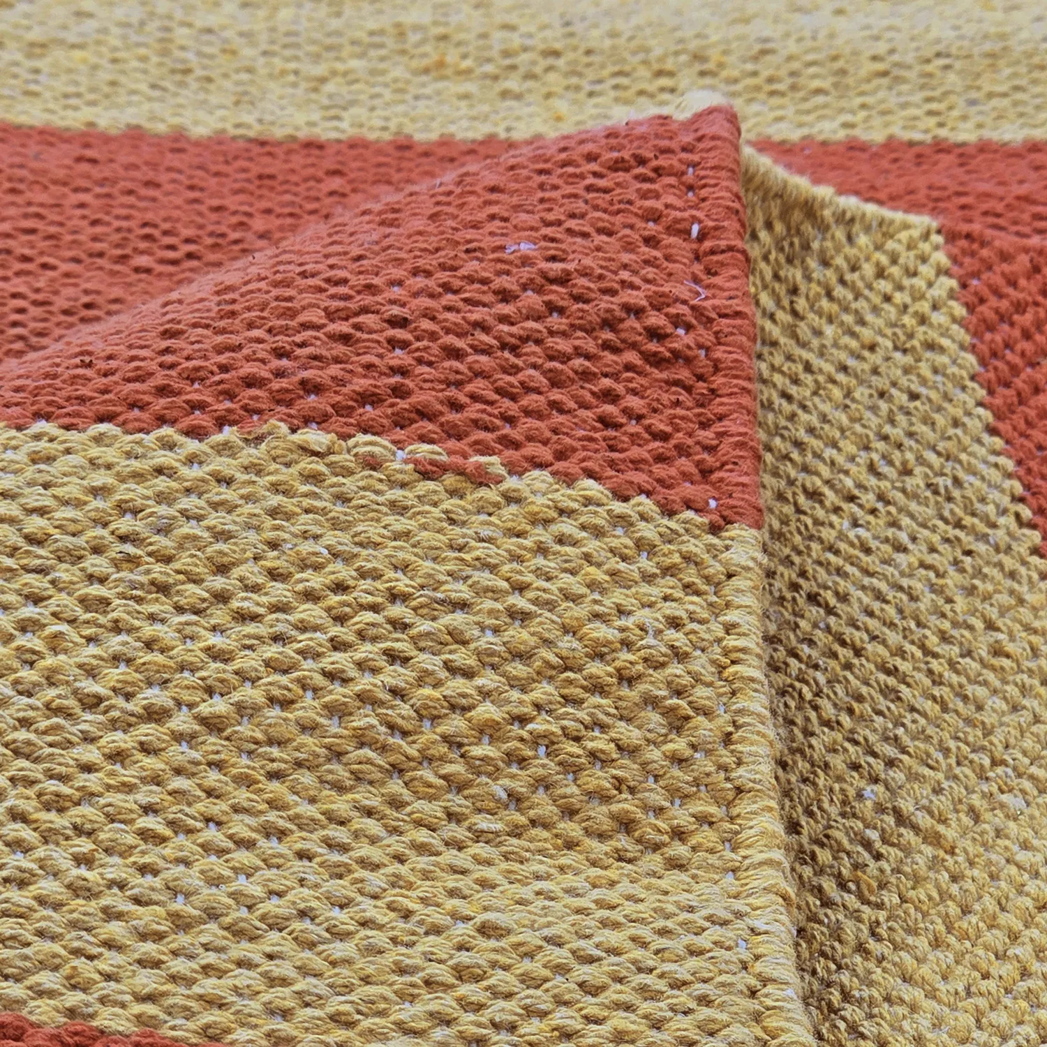 Bavlnený koberec - Nilo (horčicovo žltá/terakota)