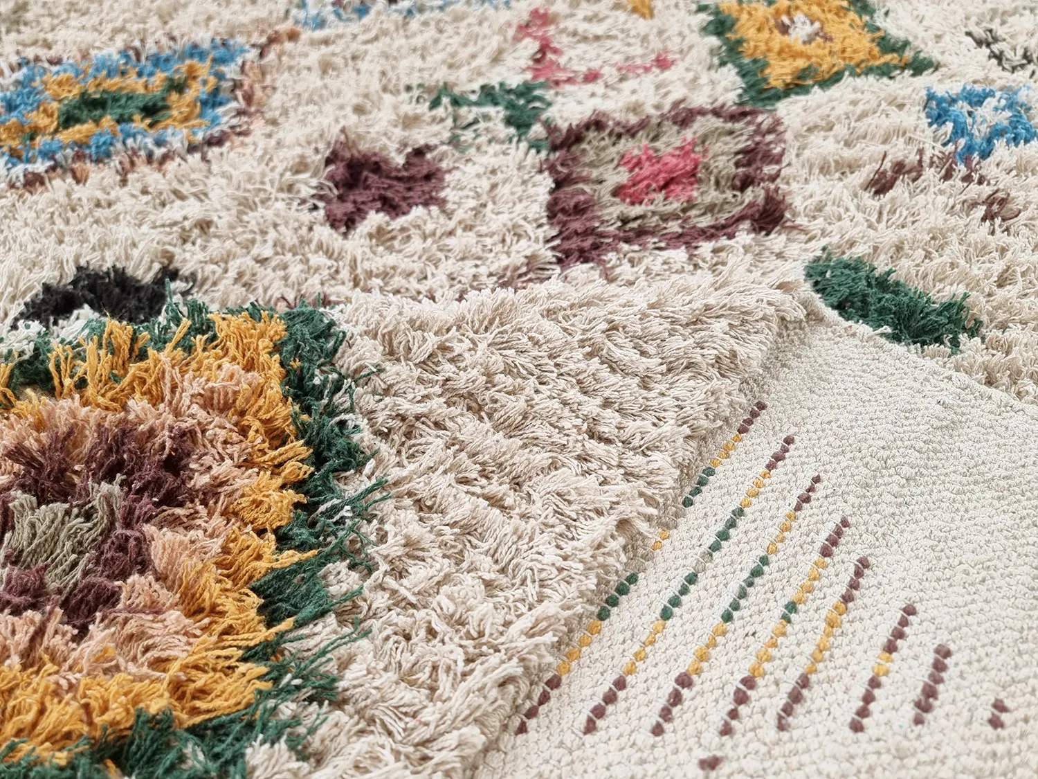 Koberce s dlhým vlasom - Siddel Natural Cotton Shaggy (béžová/multi)