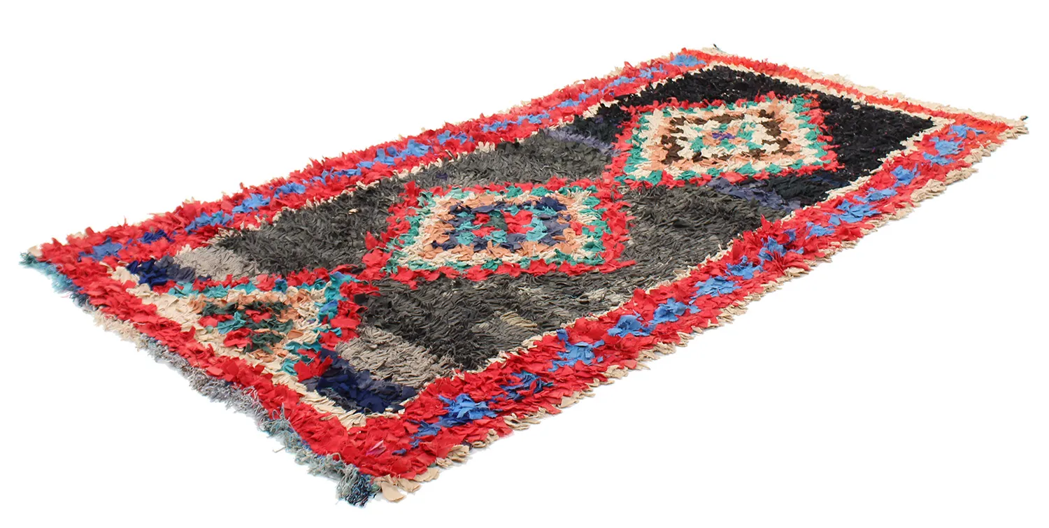 Marockansk Boucherouite-matta 245 x 110 cm