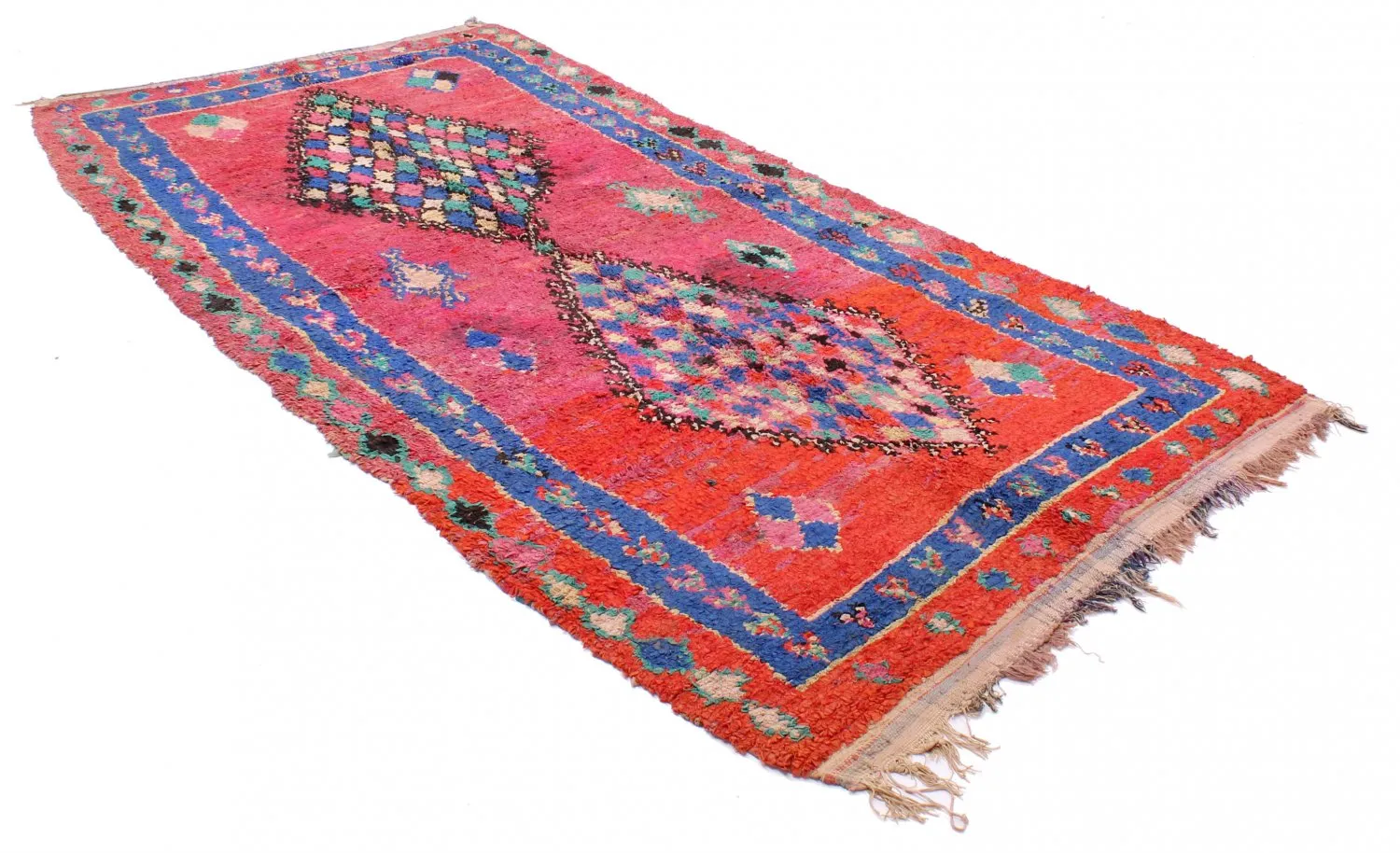 Marockansk Boucherouite-matta 330 x 150 cm