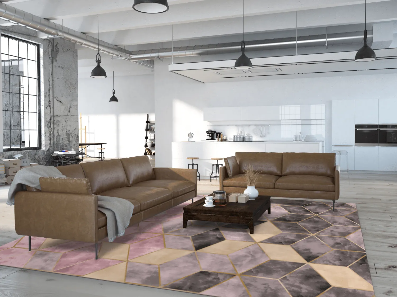 Wilton koberec - Brendola (ružový/sivý/zlatý)