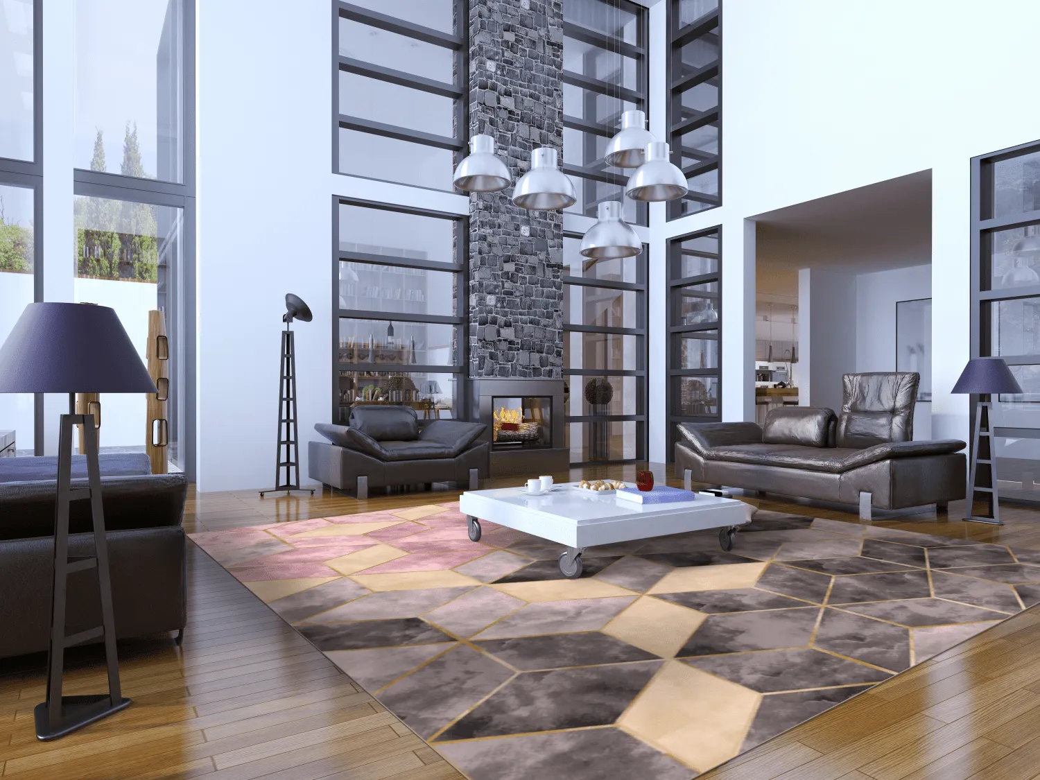 Wilton koberec - Brendola (ružový/sivý/zlatý)