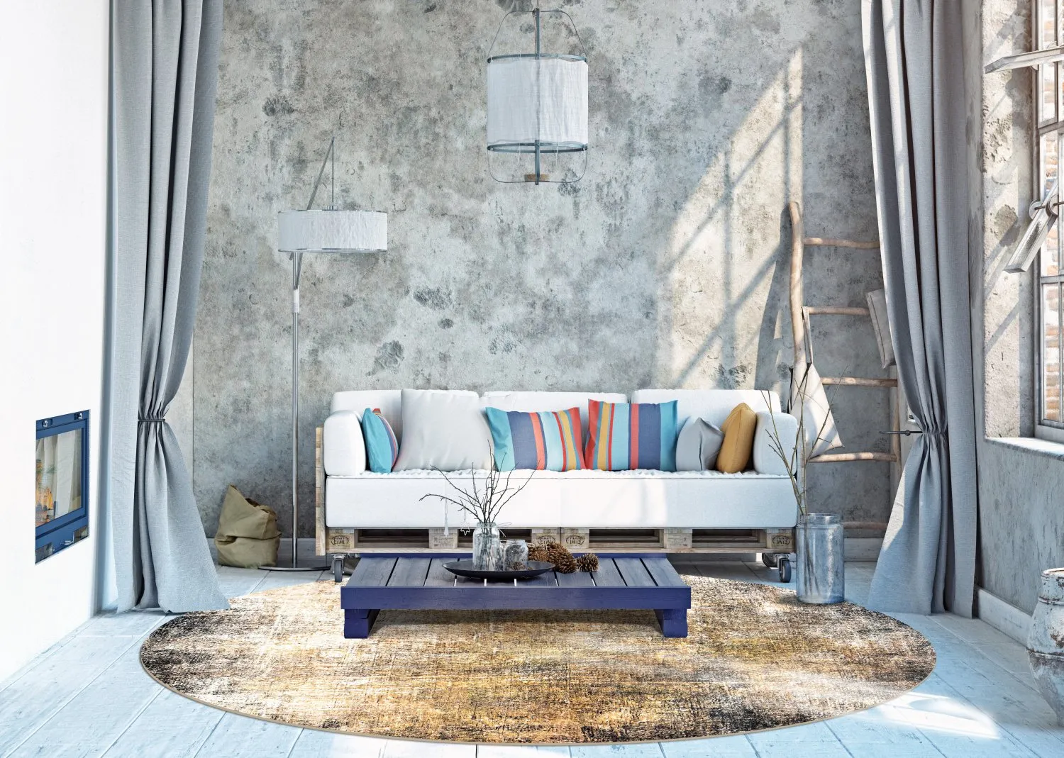 Kruhový koberec - Florent (hnedý)