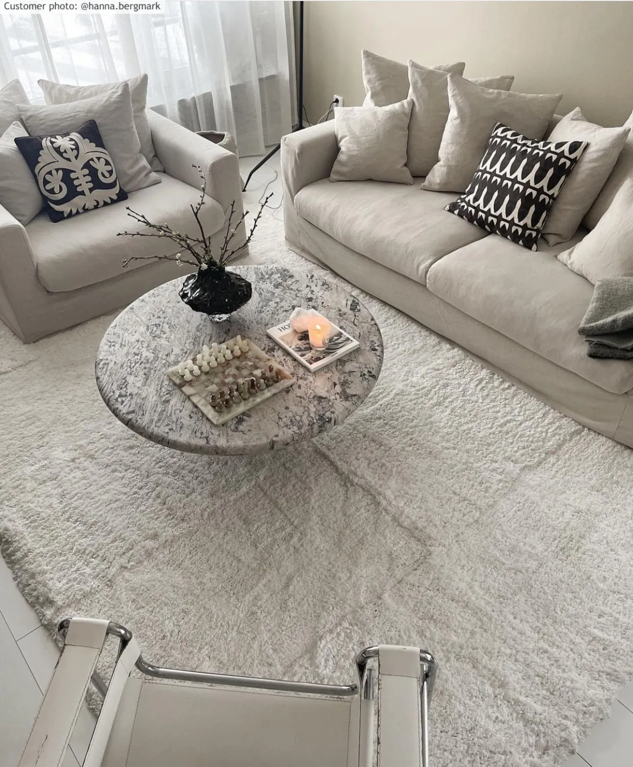 Koberec s dlhým vlasom - Cannes (biely)