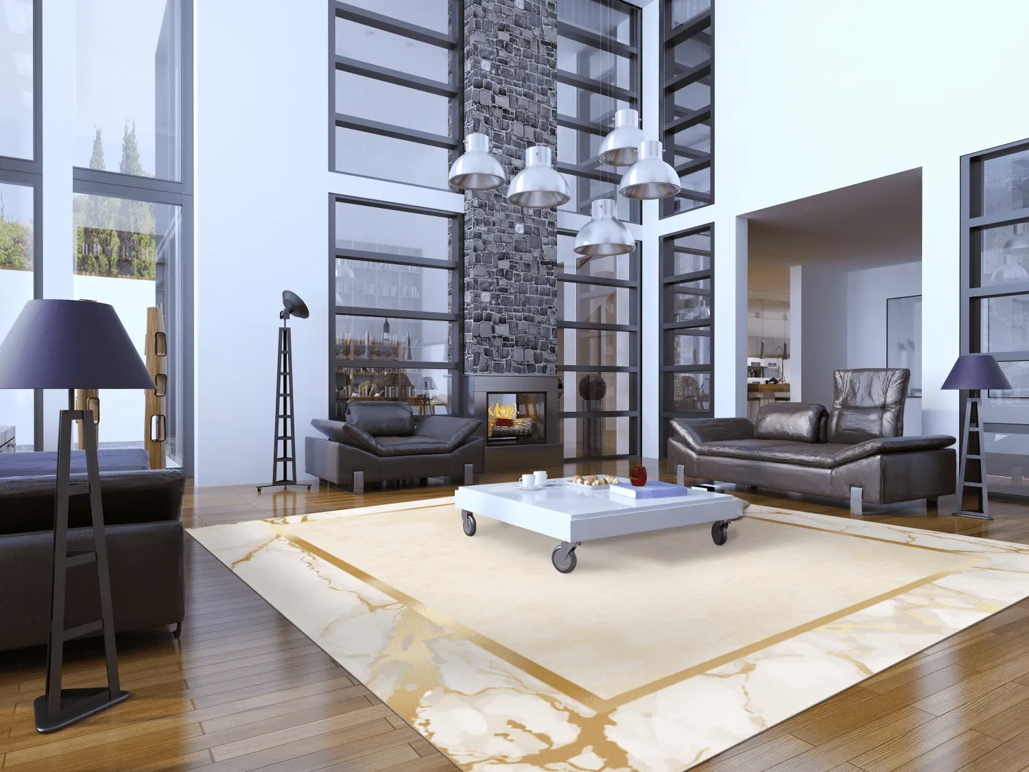 Wilton koberec - Cerasia (béžová/biela/zlatá)