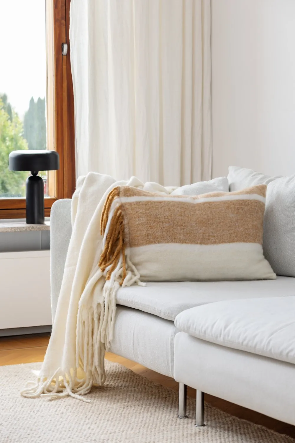 Puzdro na vankúš z vlnenej zmesi - Charlotte (žlté)