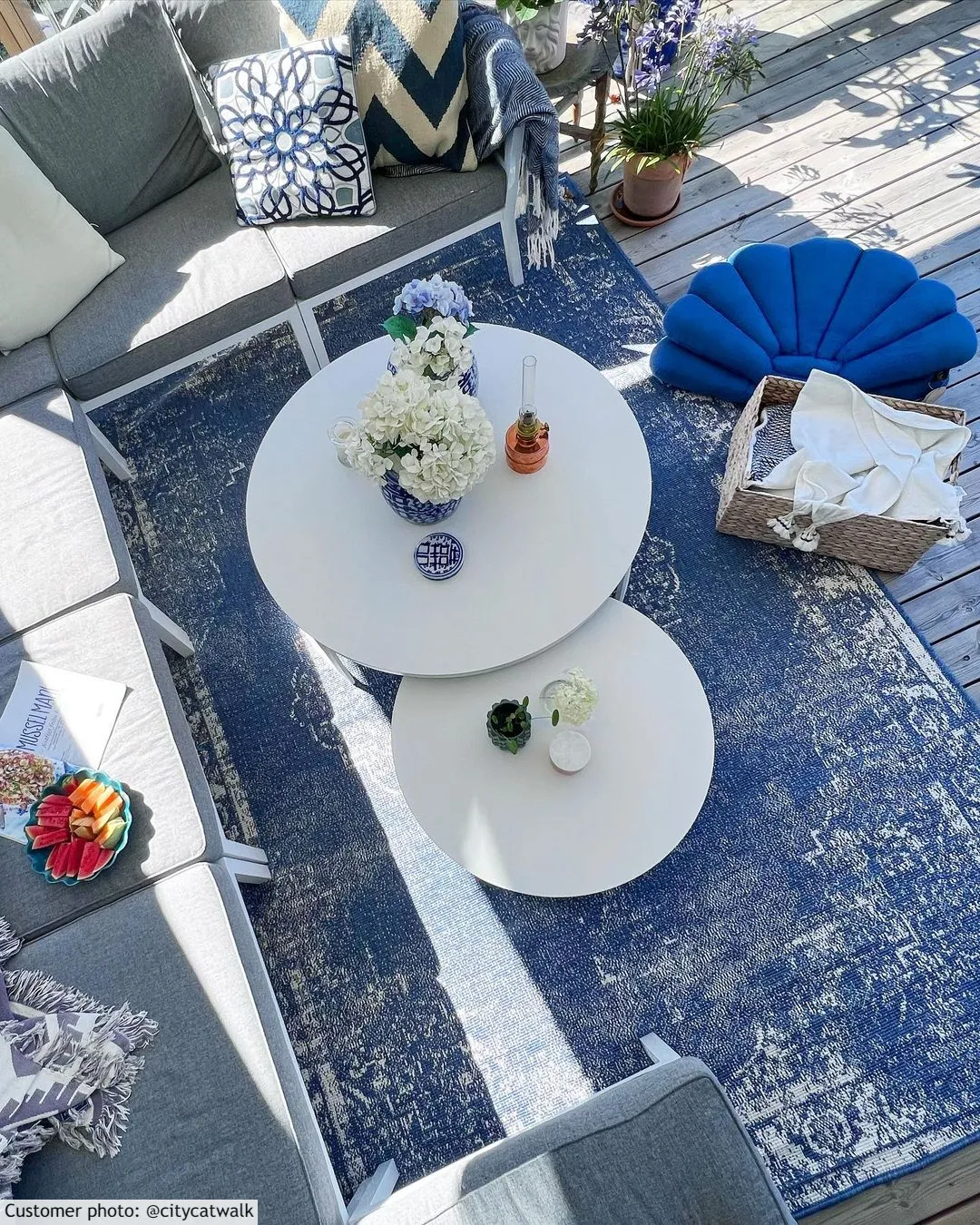 Koberec do interiéru a exteriéru - Brussels Weave (modrá)