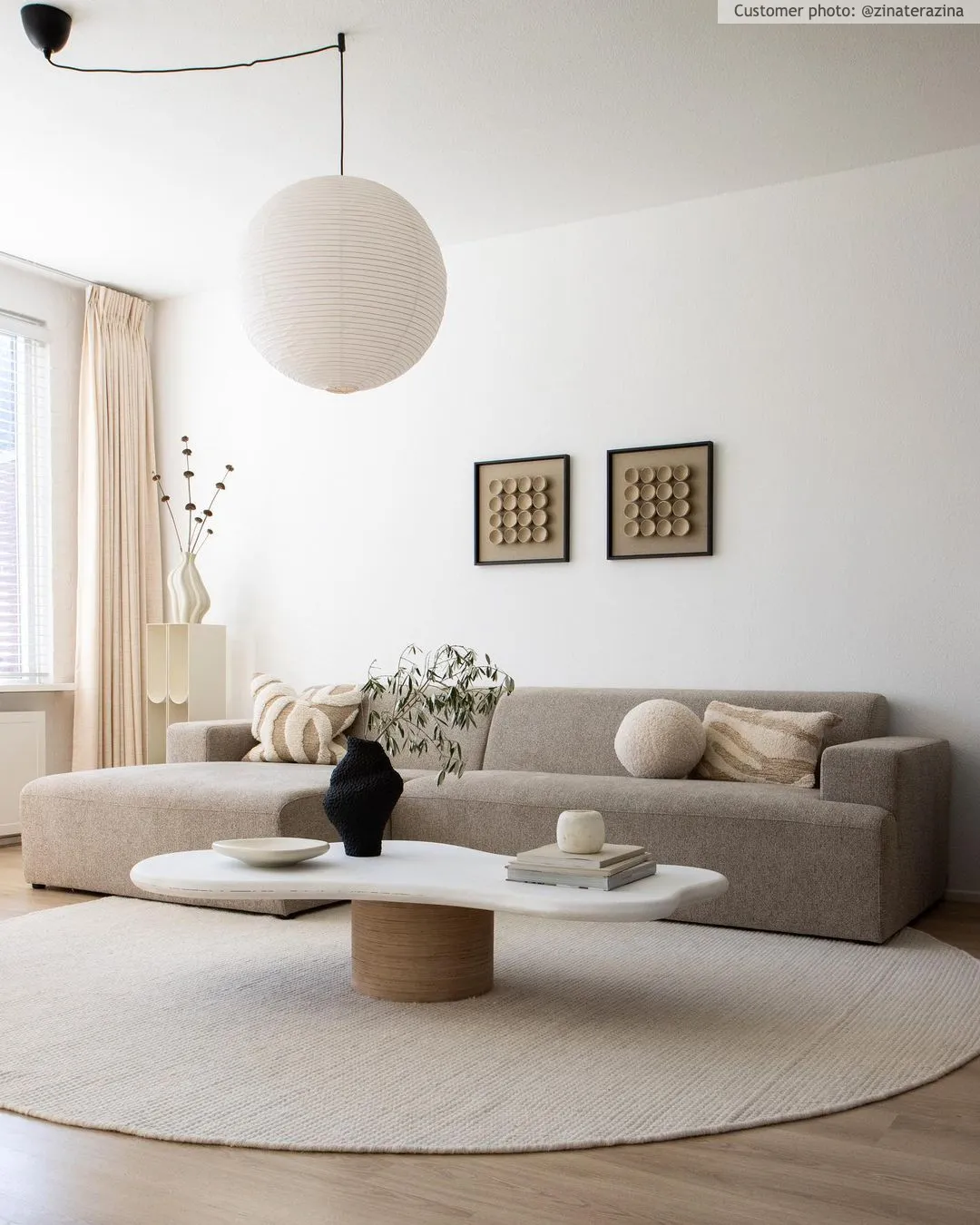 Kruhový koberec - Coastal (krém)