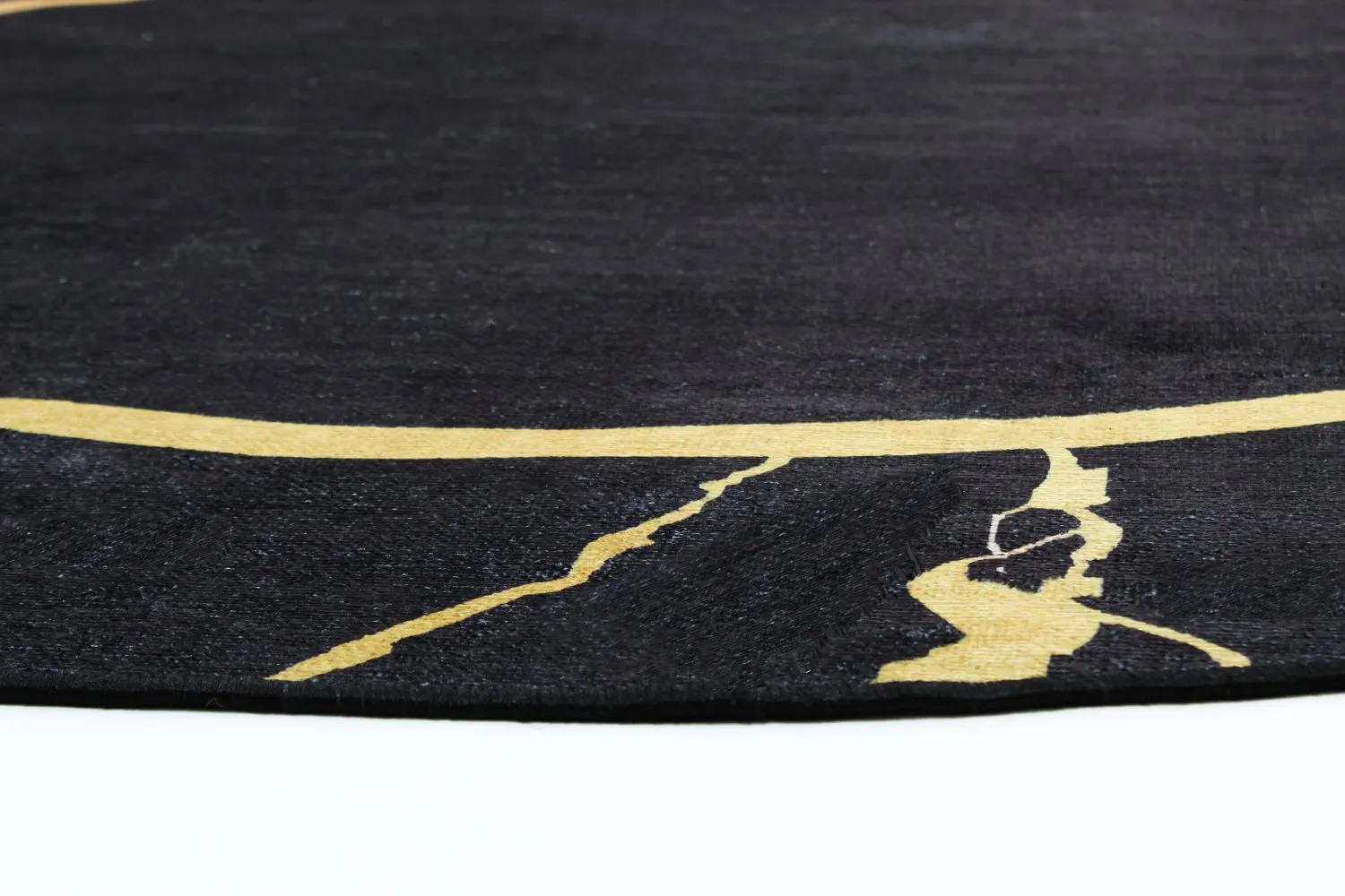 Kruhový koberec - Cerasia (čierna/zlatá)