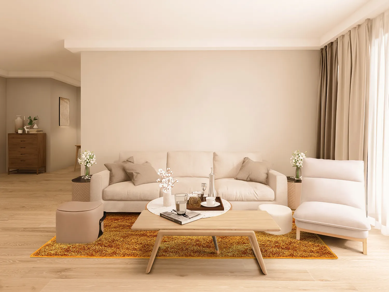 Hladké koberce - Cosy (okrový)