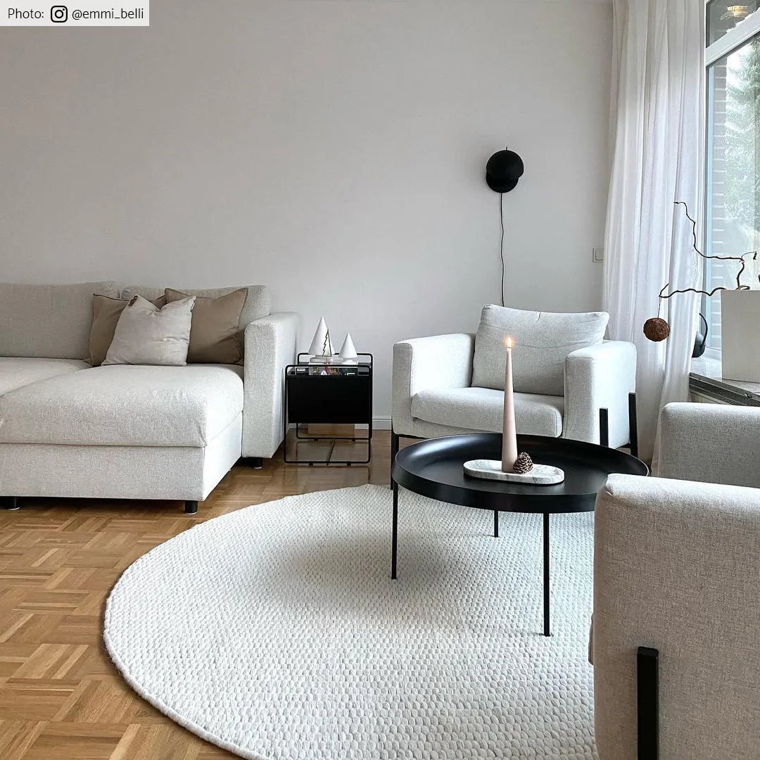 Kruhový koberec - Cartmel (offwhite)