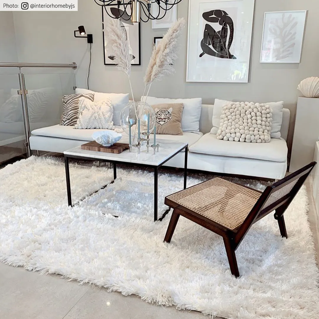 Koberce s dlhým vlasom - Janjira (biela)