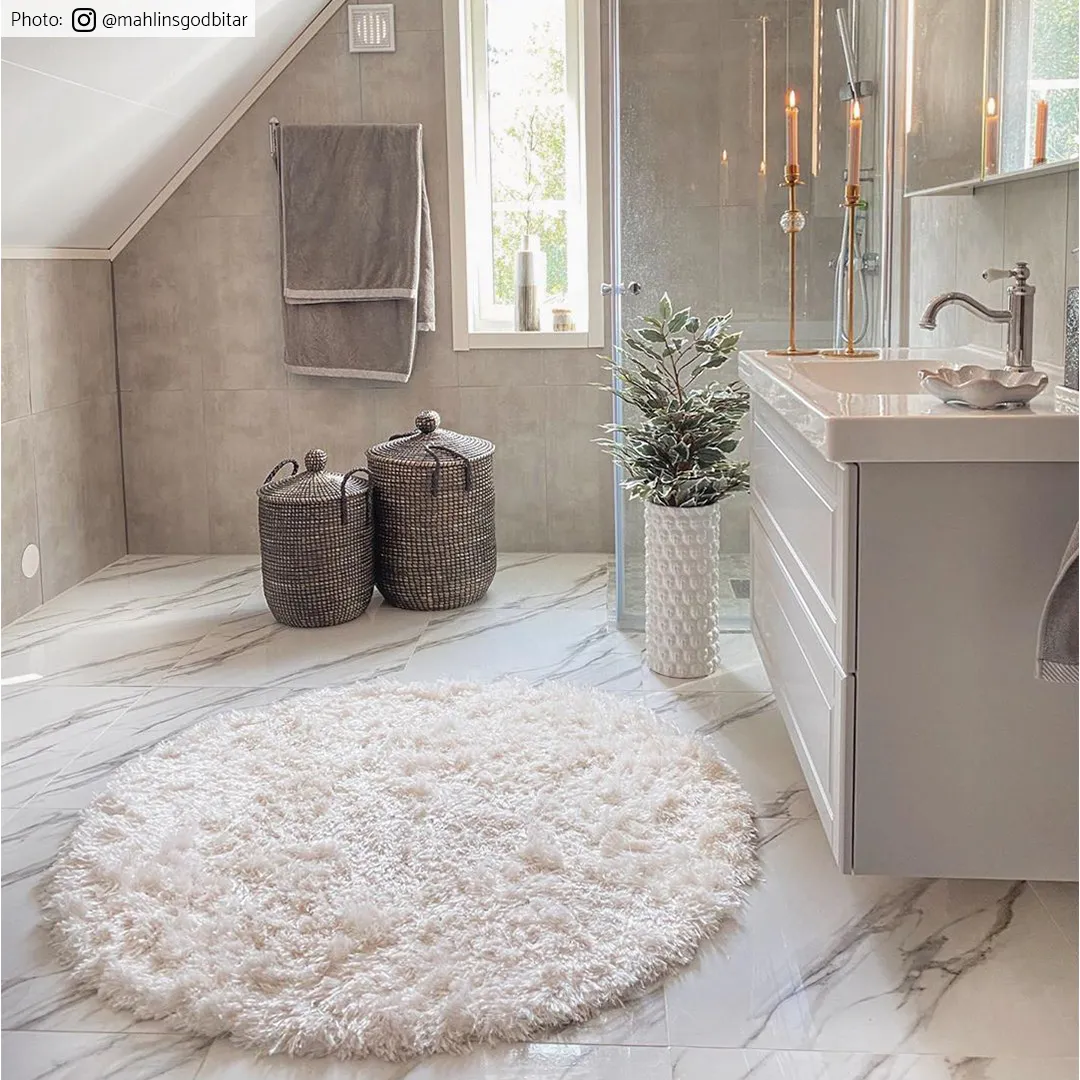 Koberce okrúhle - Janjira (biela)