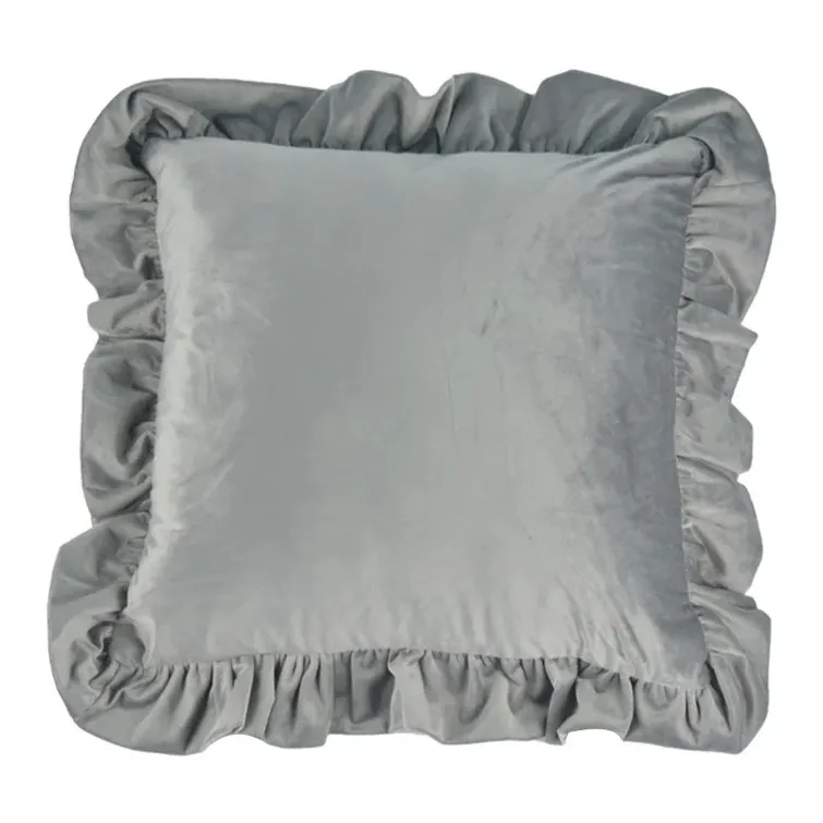 Puzdro na vankúš - Ruffled (šedá)